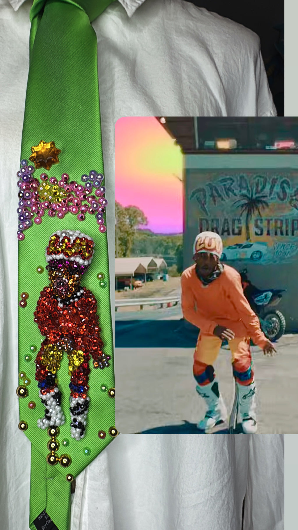 Neon Green Lil Uzi Vert Hitting Slight Dab Dance In Money Longer Music Video Tie