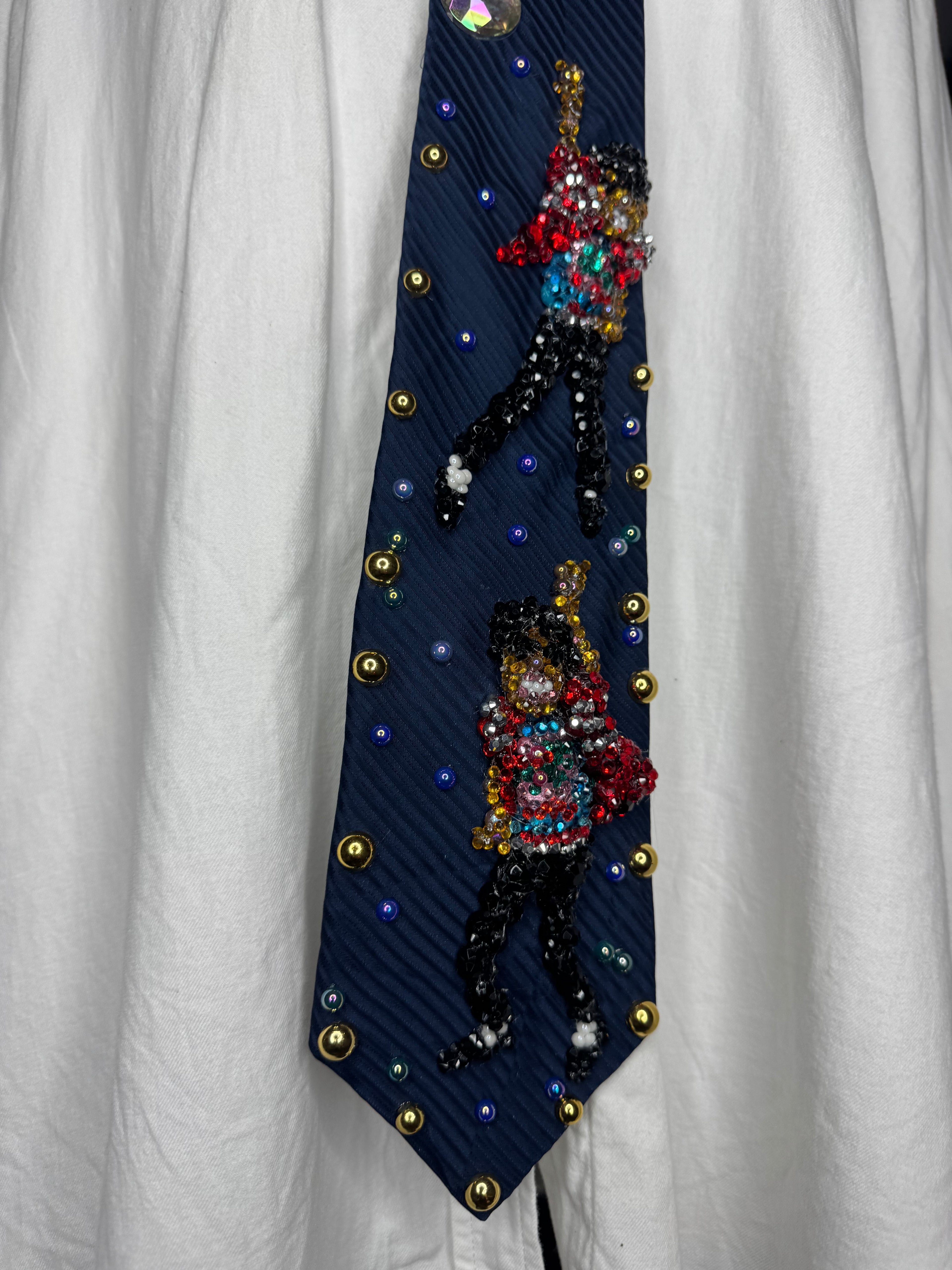 Navy Blue Michael Jackson Arm Up Leg Out Double Dance Scene From Beat It Music Video Tie