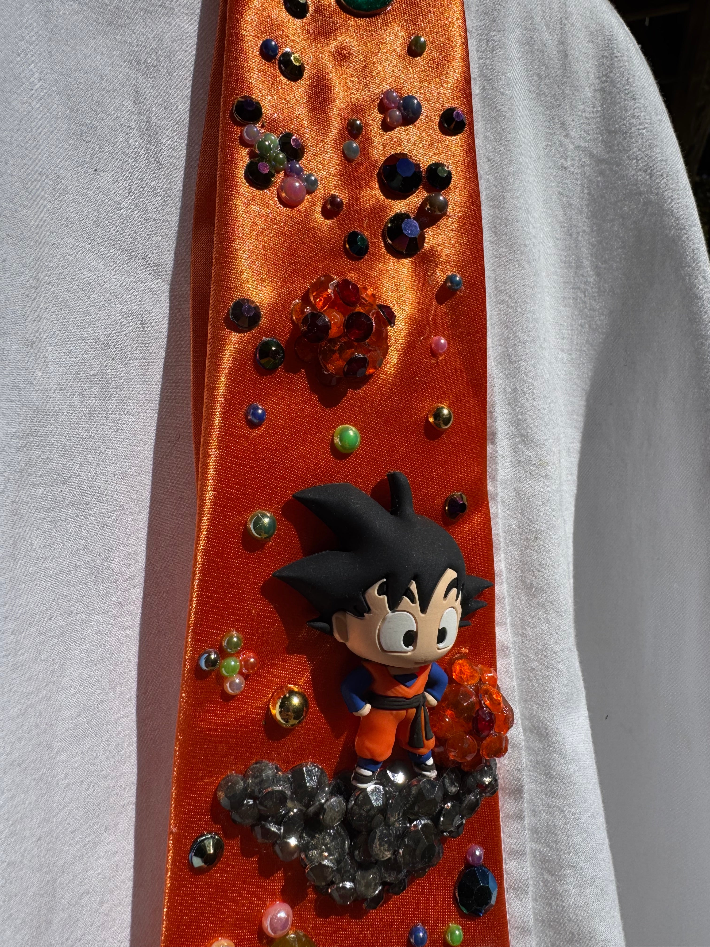 Orange Silk Goku Near Dragon Ball DBZ Tie