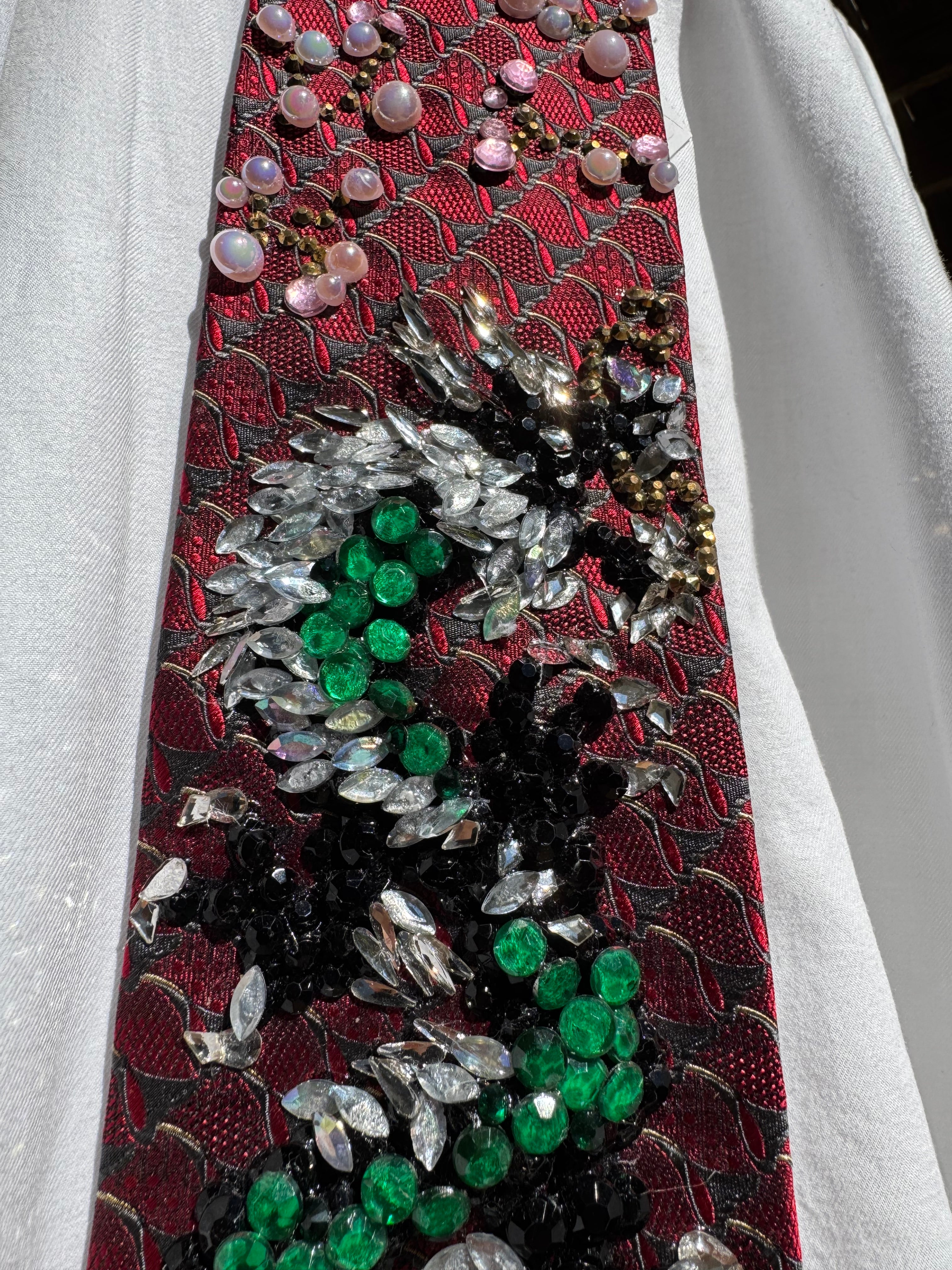 Red Scaled Black Samurai Dragon Royalty Tie