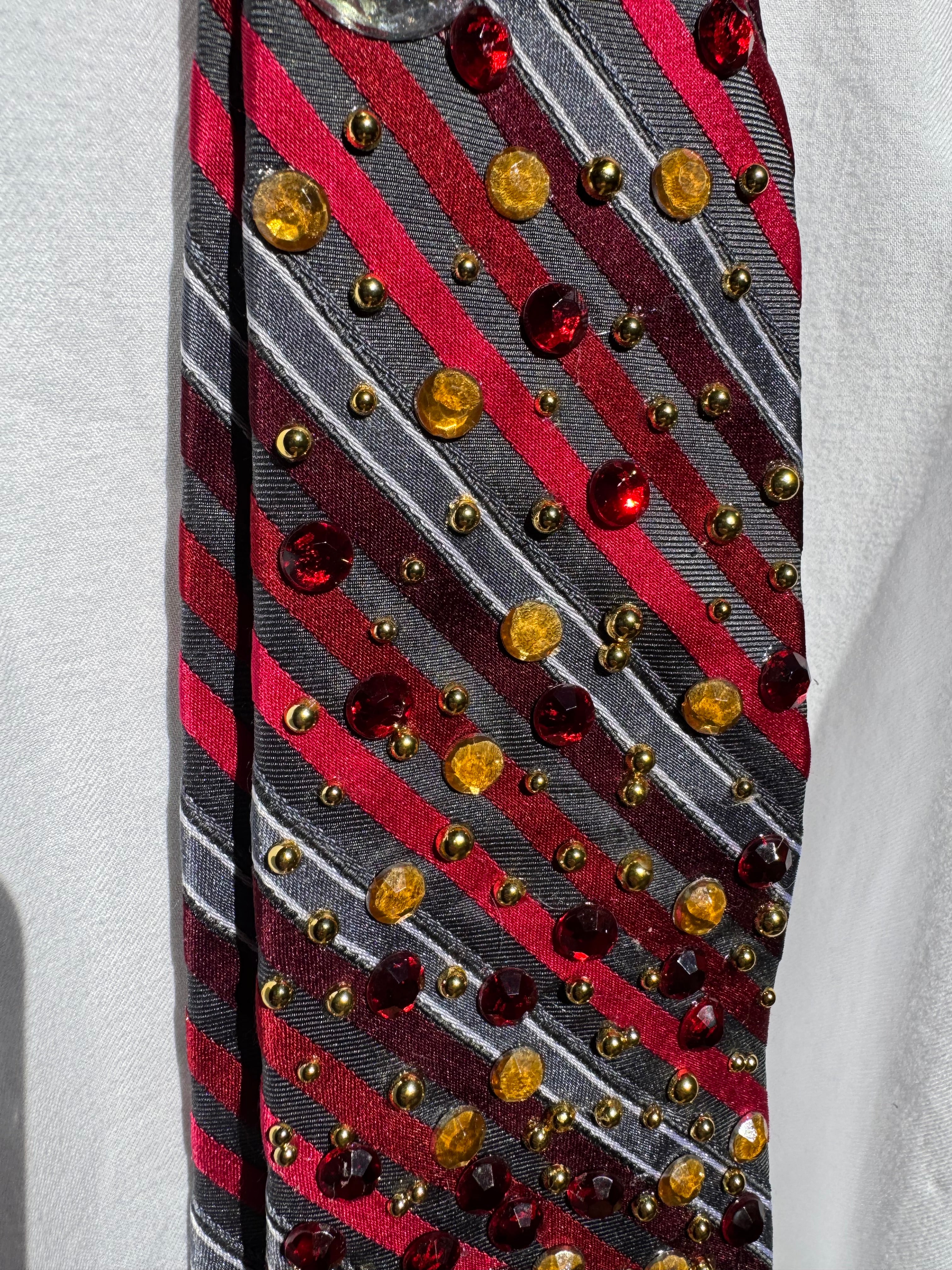 Red and Grey Volcanic Eruption Nature Royalty Tie