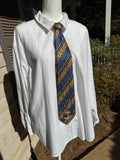 Navy Blue and Gold Striped High Class Royalty Anchored Nautical Tie