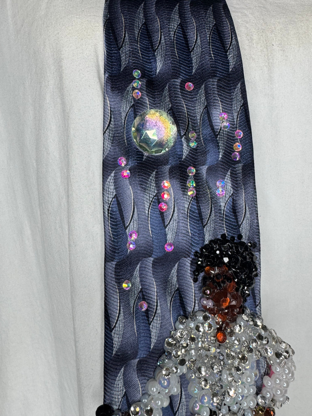 Purple Michael Jackson Hitting Sideways Arm & Leg Out Pose Victory Tour 1984 Tie
