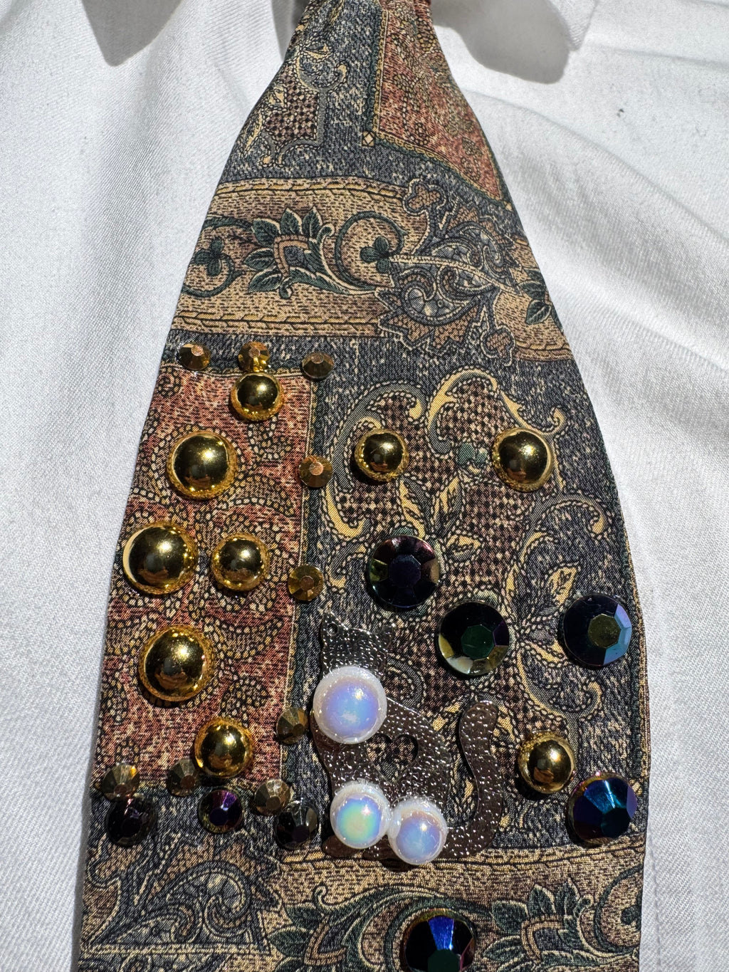 Multicolored Aztec Rug Cats Nature Royalty Tie