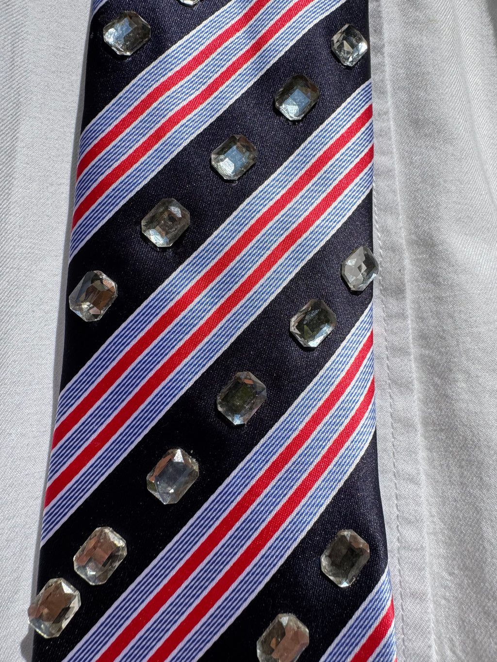 Navy Blue and Red Striped Pilot Royalty Tie