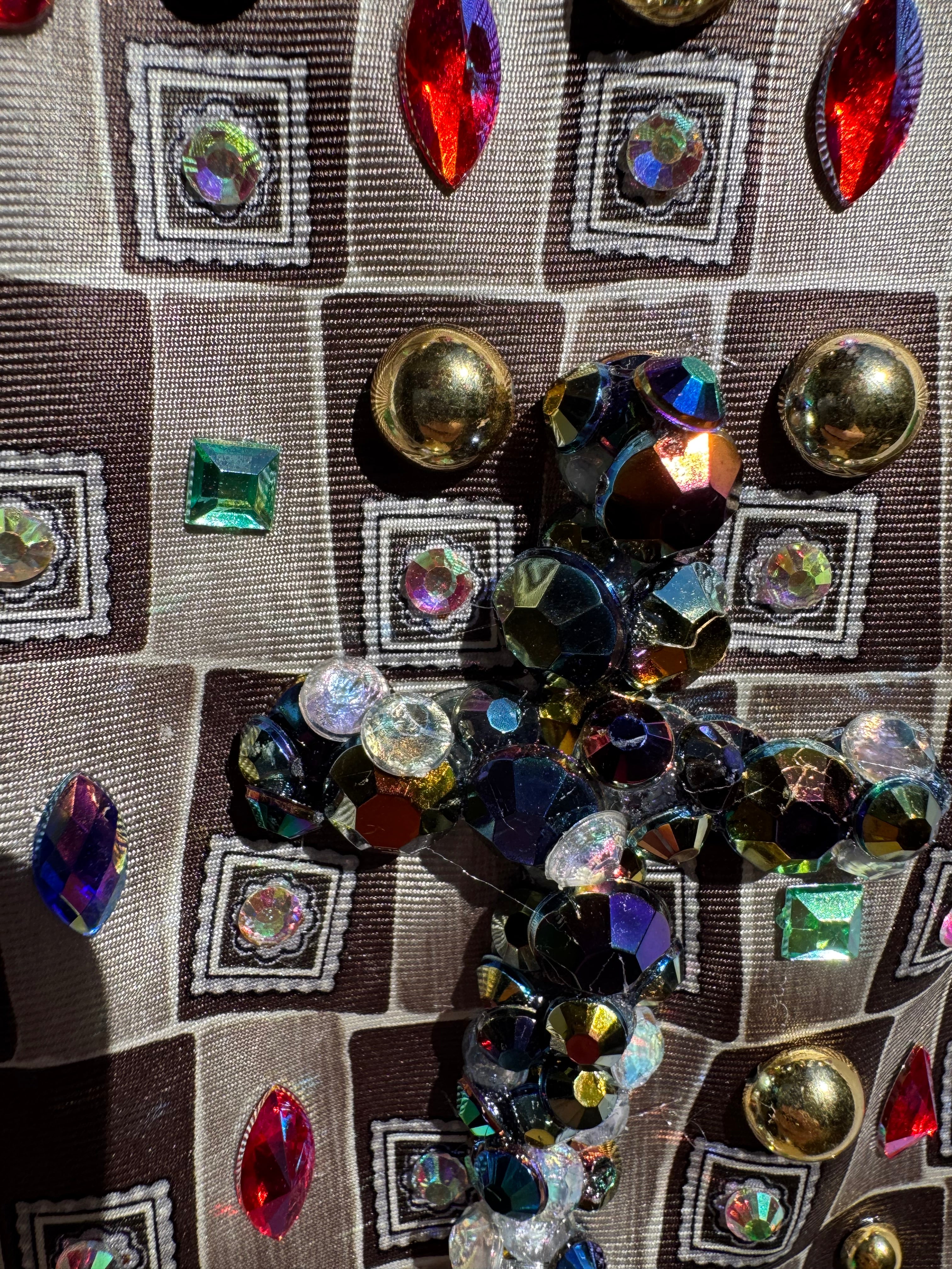 Grey Checkered Iridescent Cross Treasure Box Church Royalty Tie