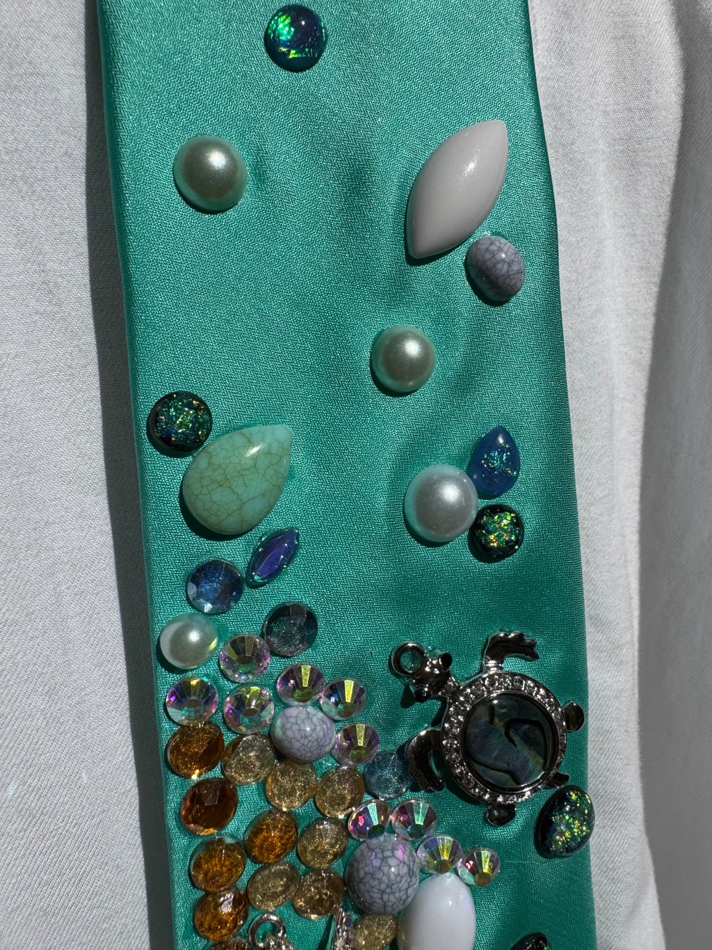 Coral Blue Over View of Caribbean Ocean Nature Royalty Tie