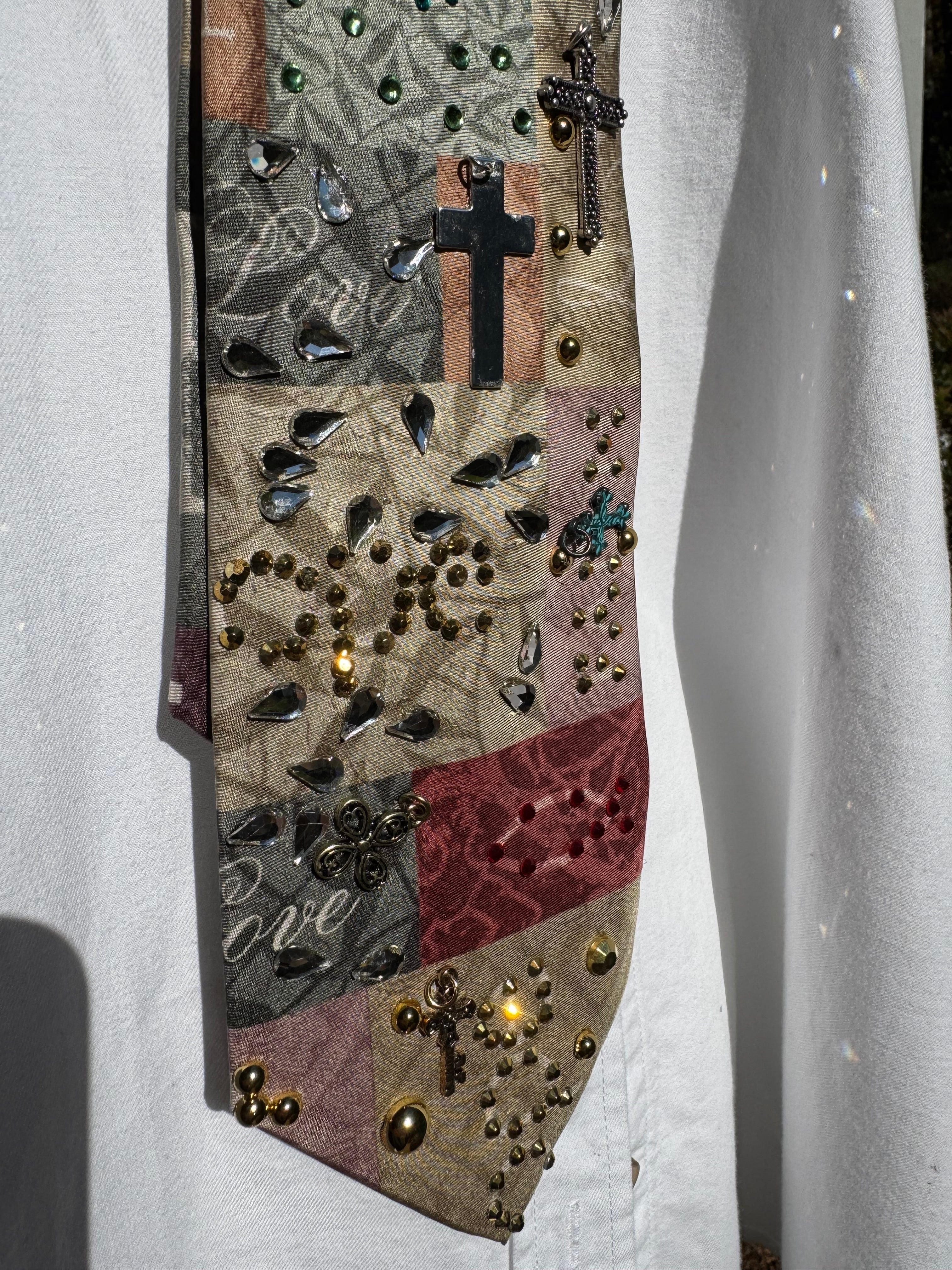Beige Faith and Hope Royalty Church Tie