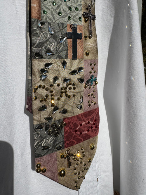 Beige Faith and Hope Royalty Church Tie