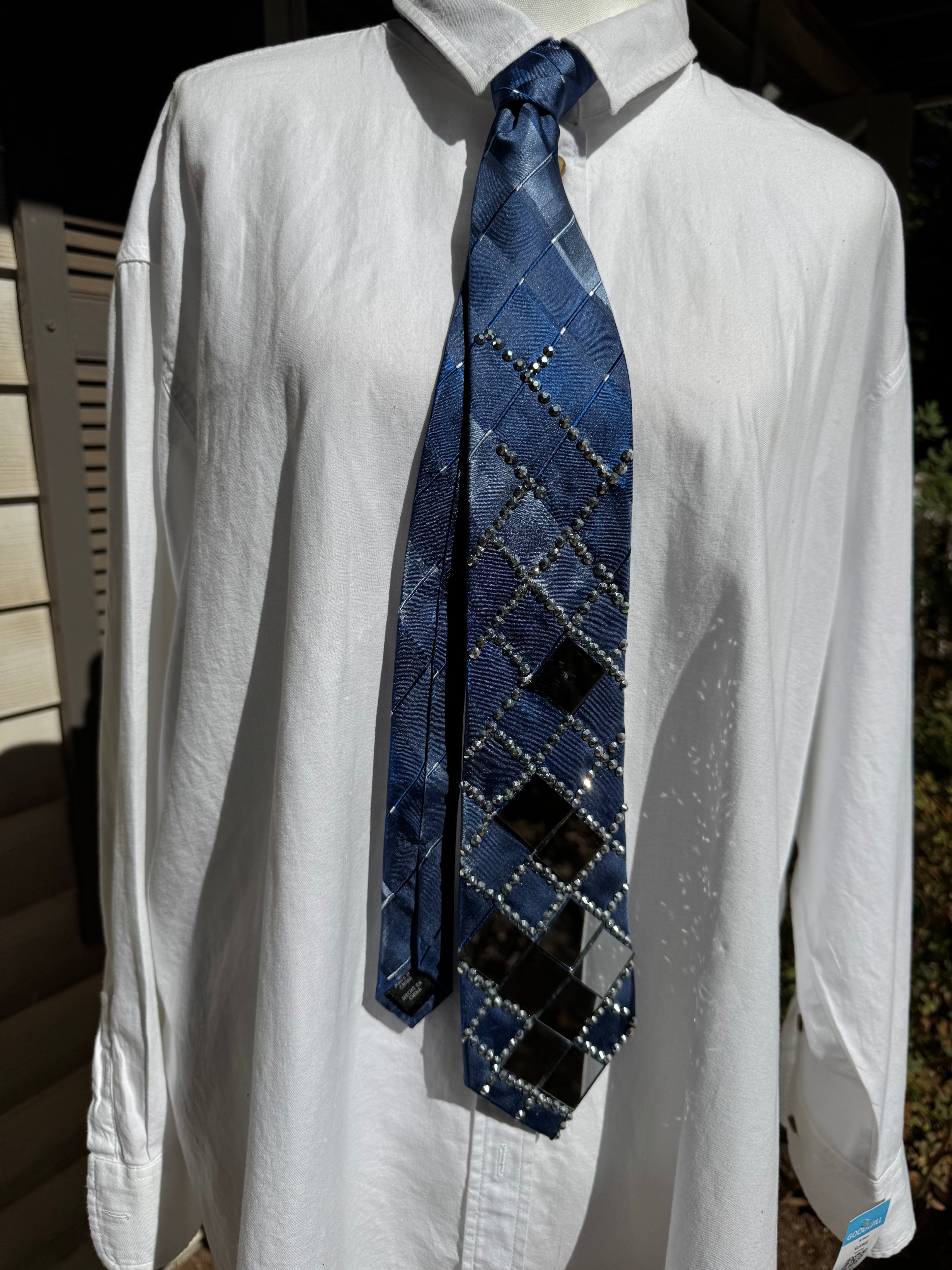 Navy Blue Mirror Mirror on the Wall Royalty Tie