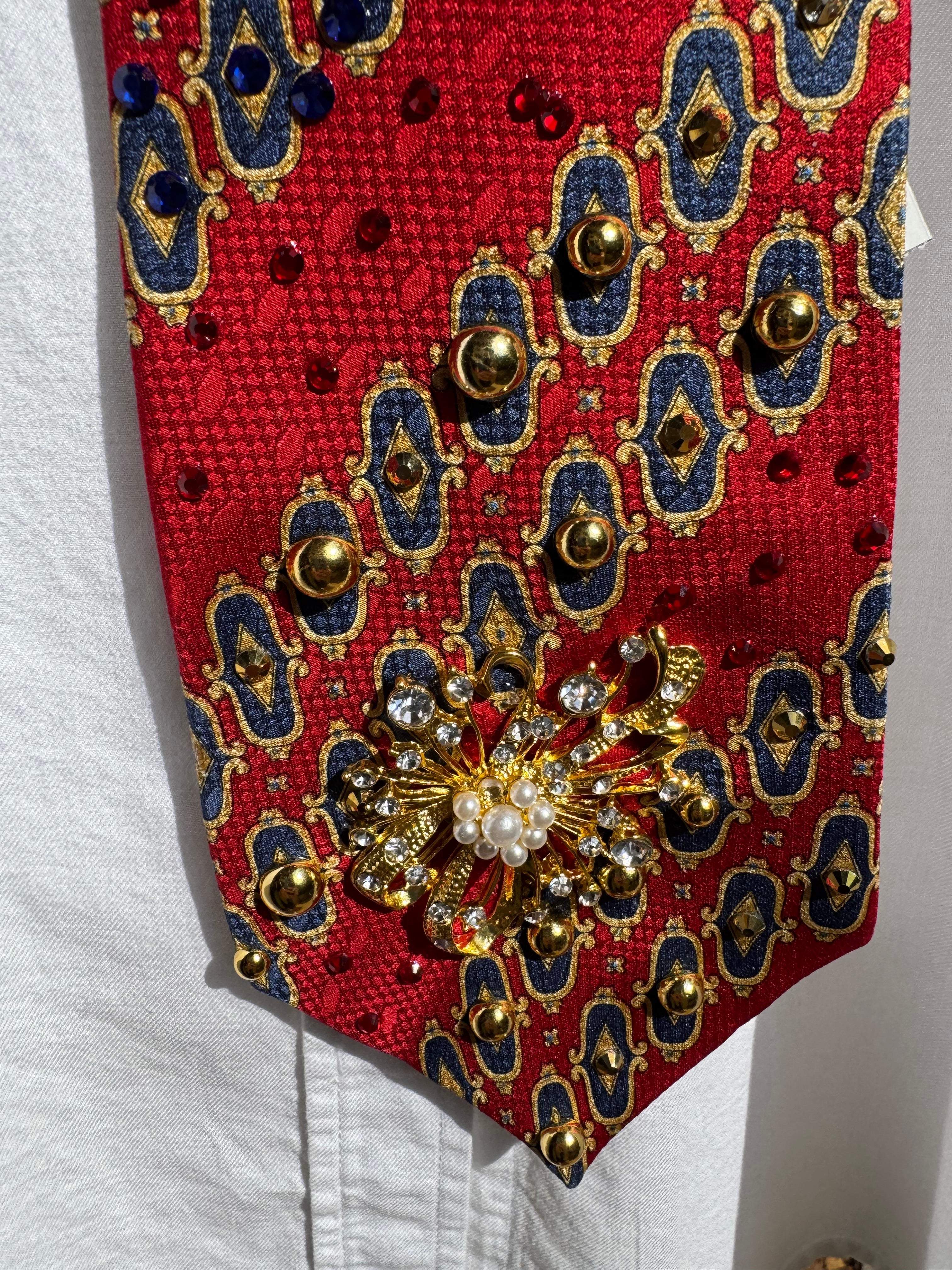 Red and Navy Blue High Class Royalty Tie