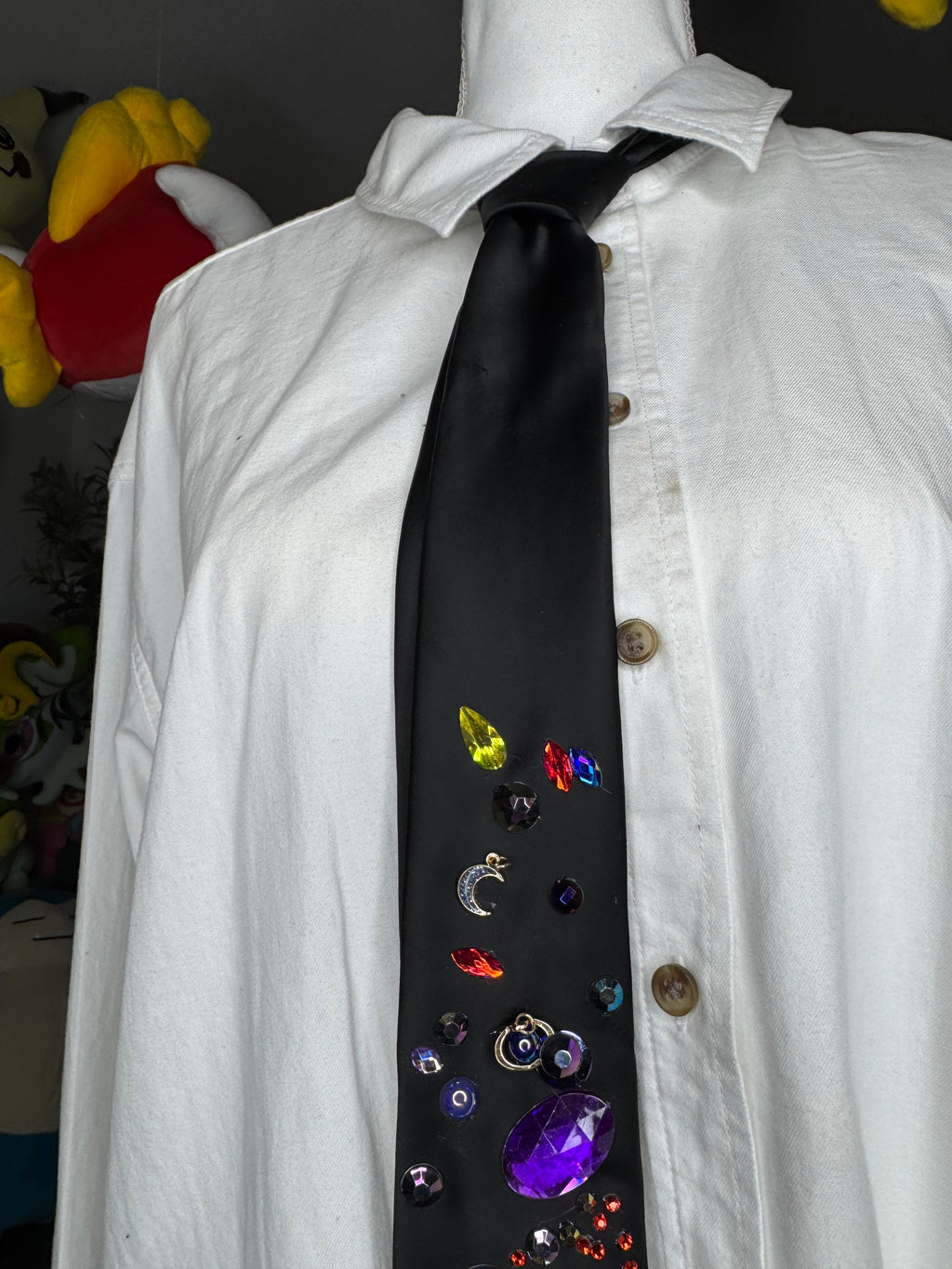 Black Golden Asteroid Flying Through Space Royalty Tie