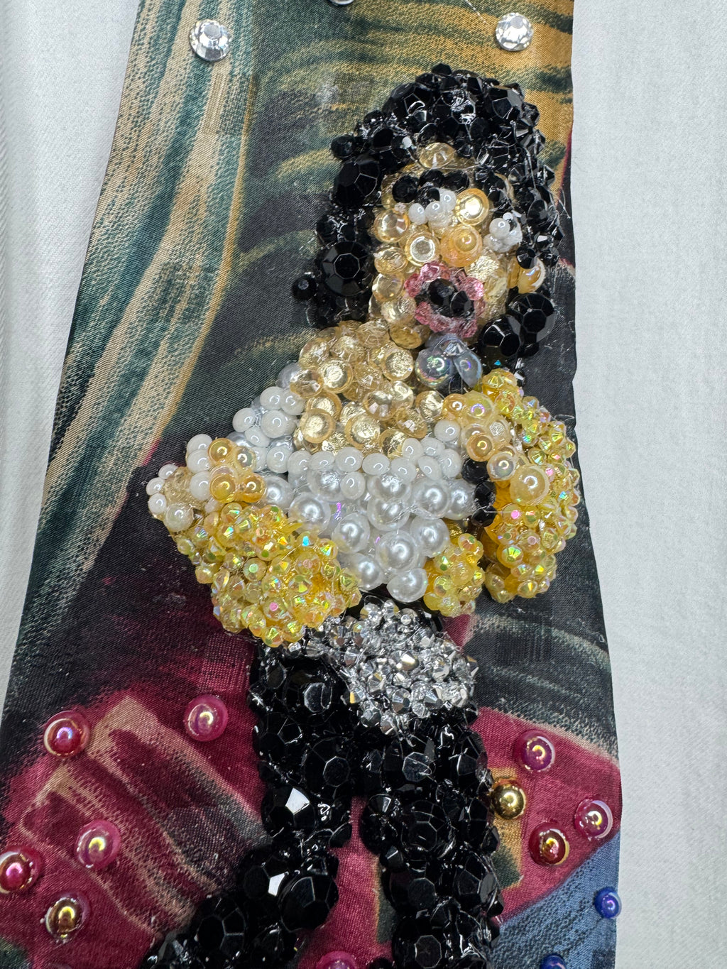 Multicolored Marbled Michael Jackson Throwing Shirt & Jacket Back in Come Together Music Video Tie