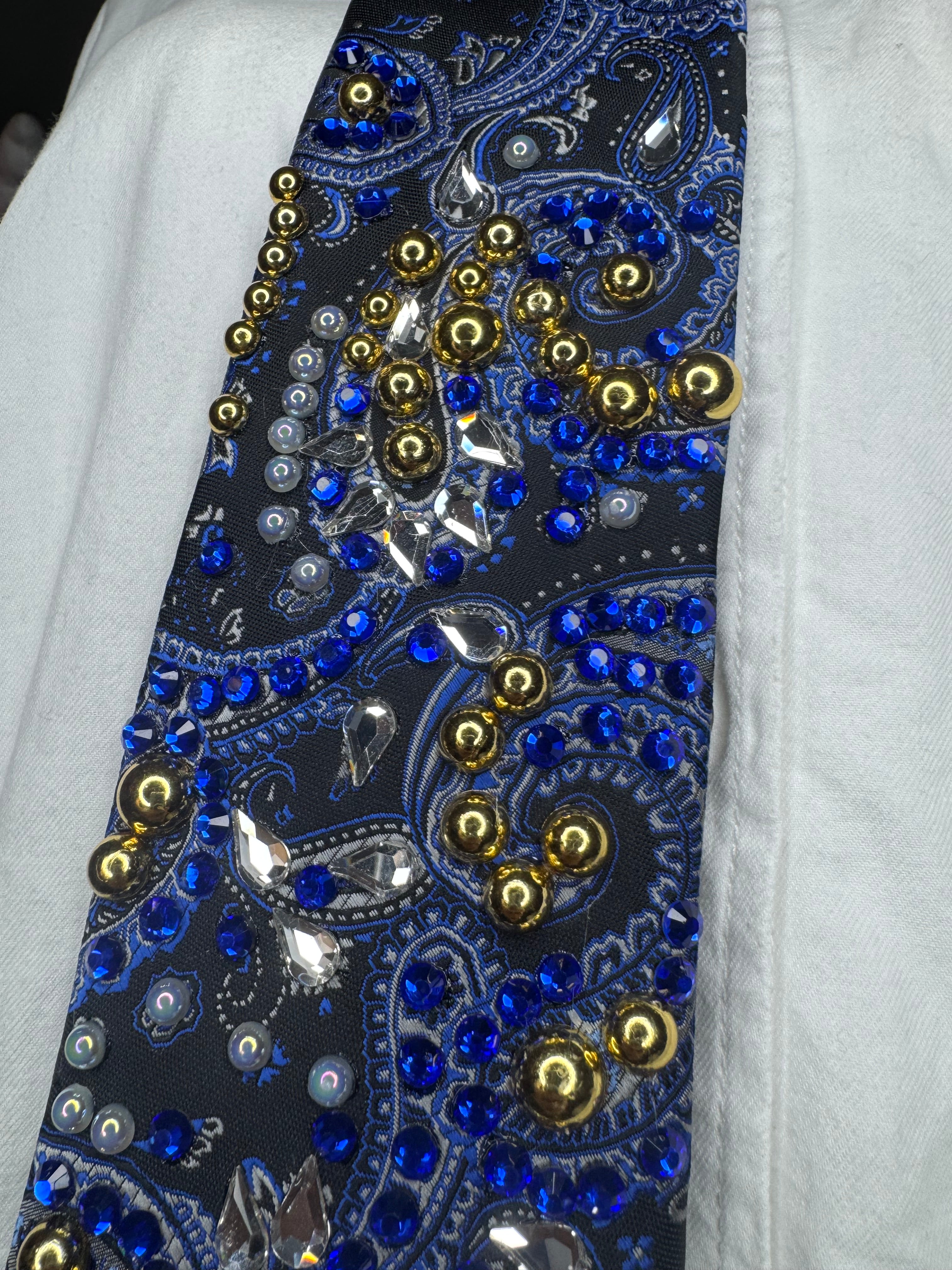 Black and Royal Blue Paisley Royalty Tie