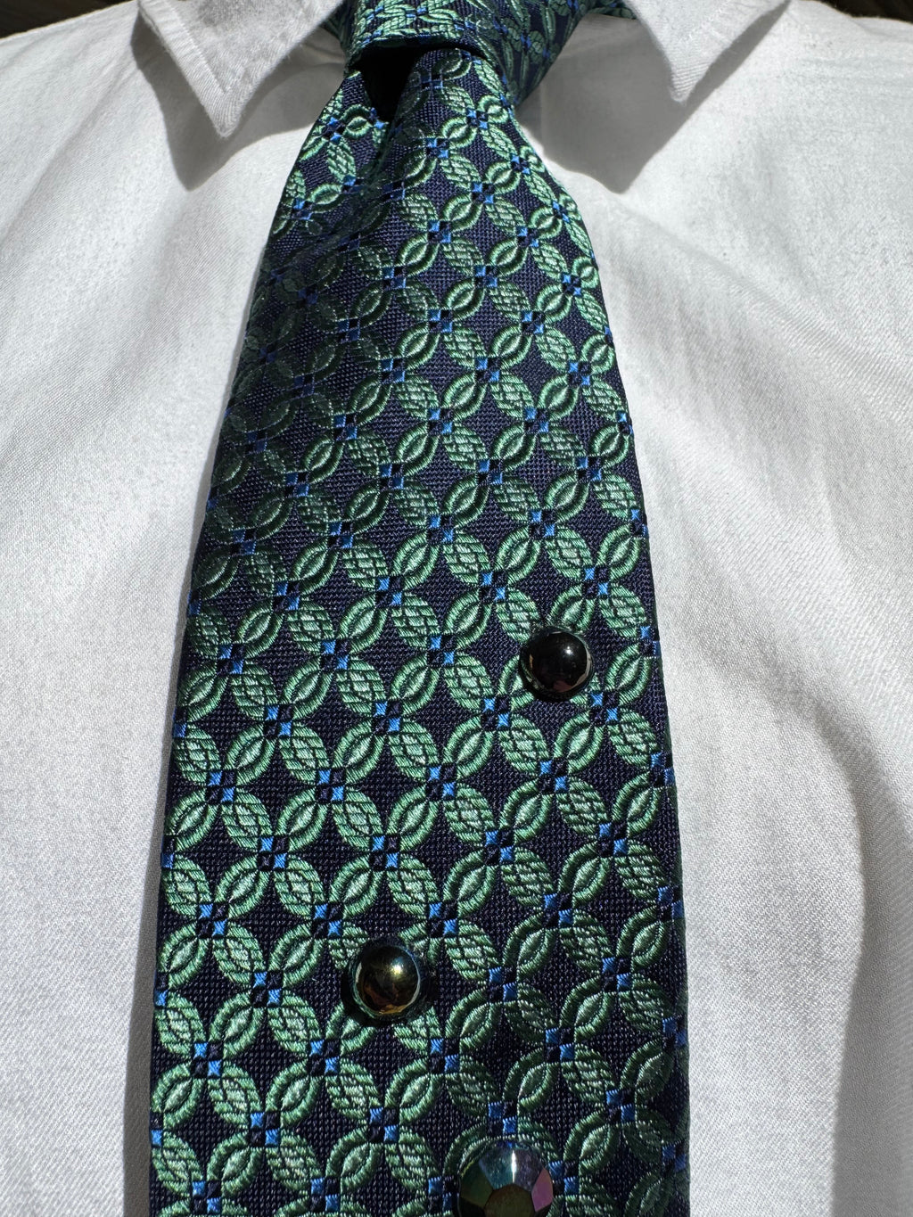 Turquoise Dark Iridescent Peacock Nature Royalty Tie