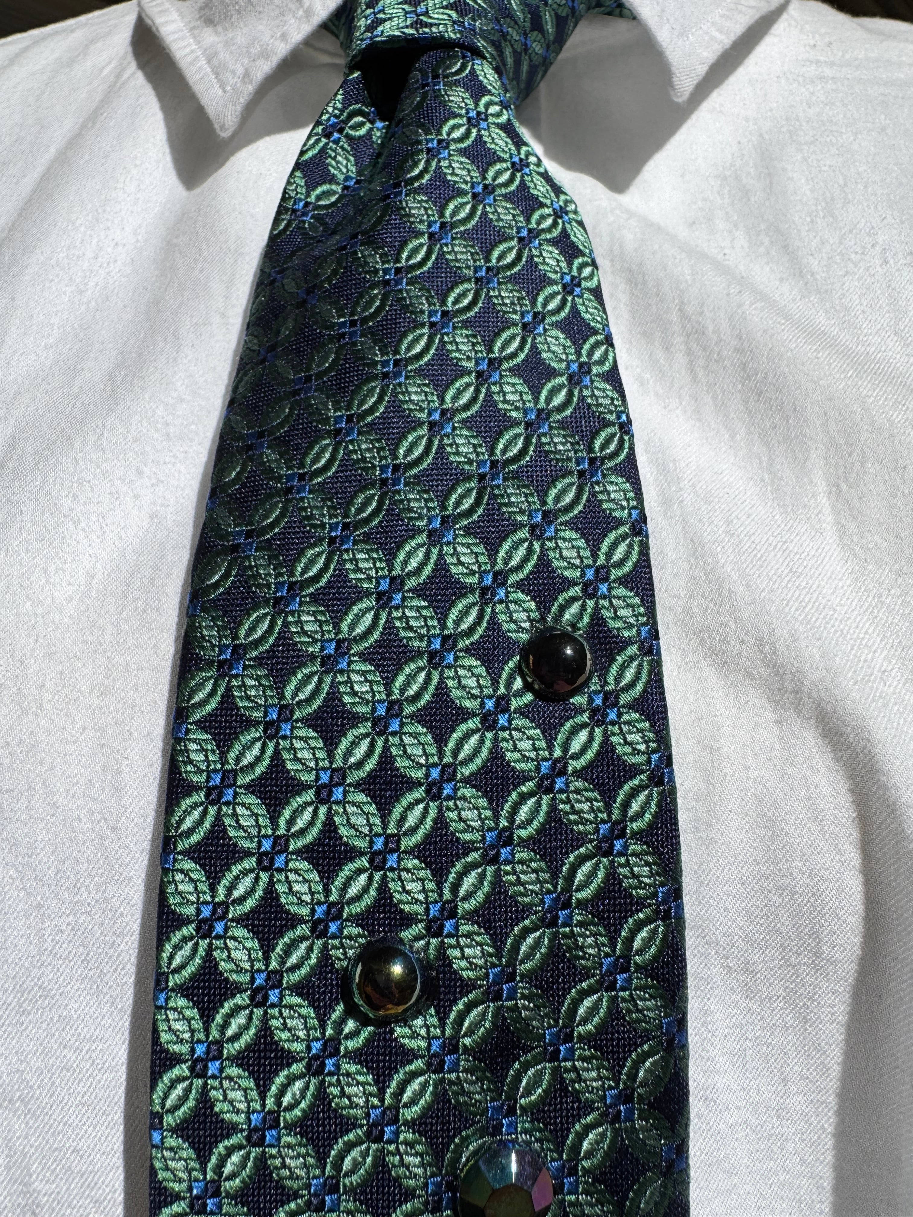 Turquoise Dark Iridescent Peacock Nature Royalty Tie