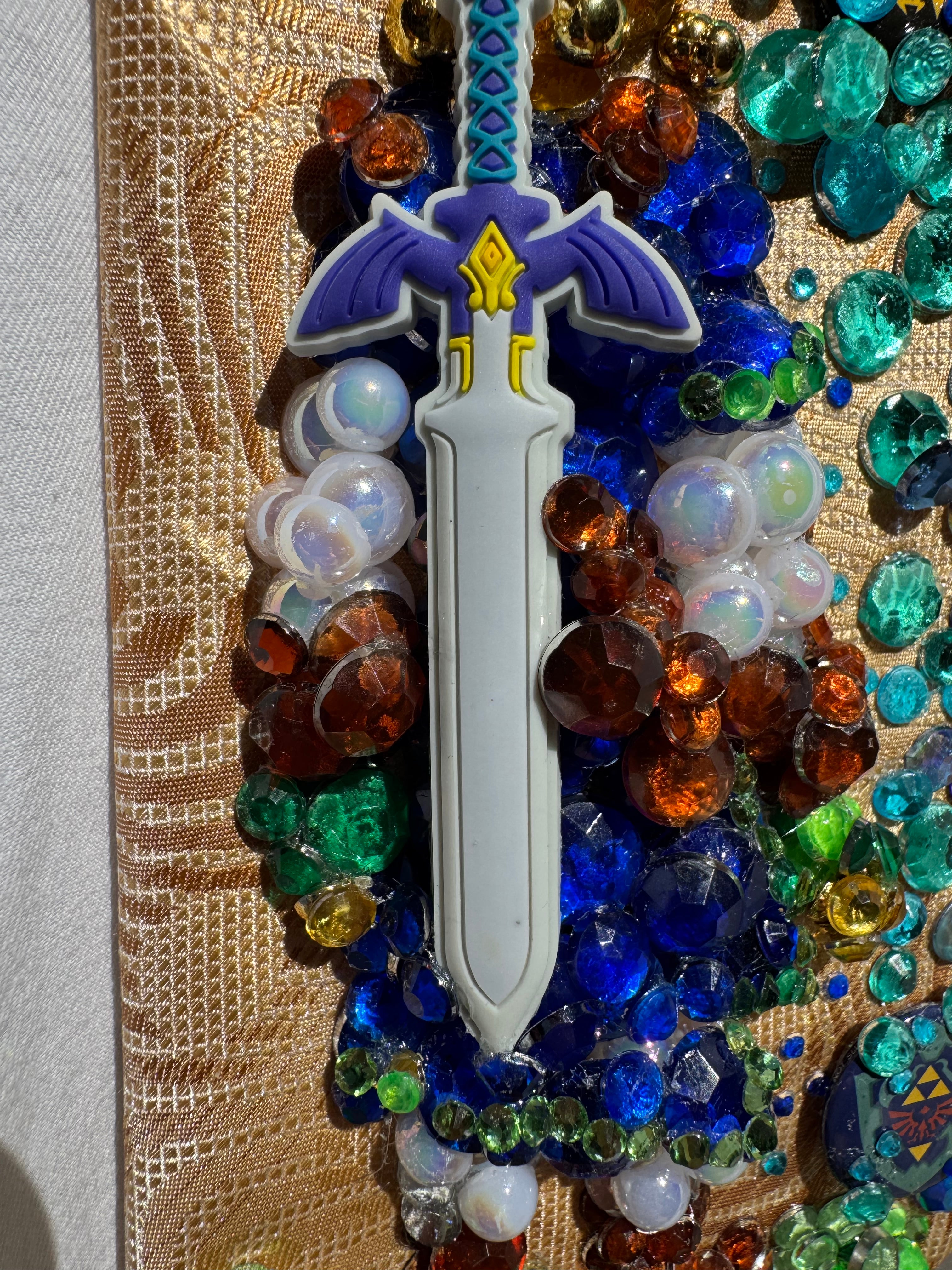 Gold Legendary Link Watching Waterfall Zelda Video Game Tie