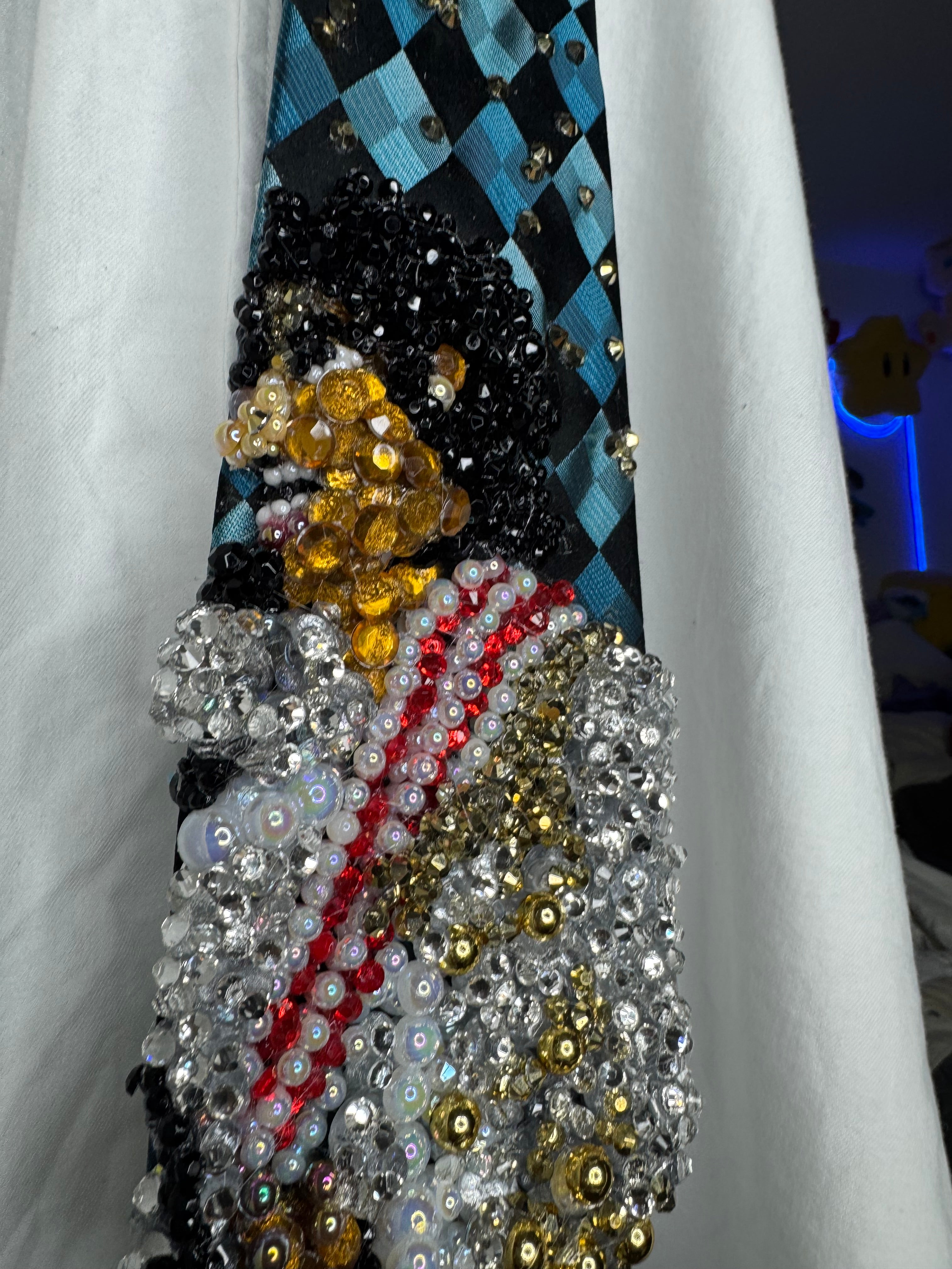 Blue Checkered Michael Jackson Performing WBSS on Victory Tour 1984 Toronto Tie