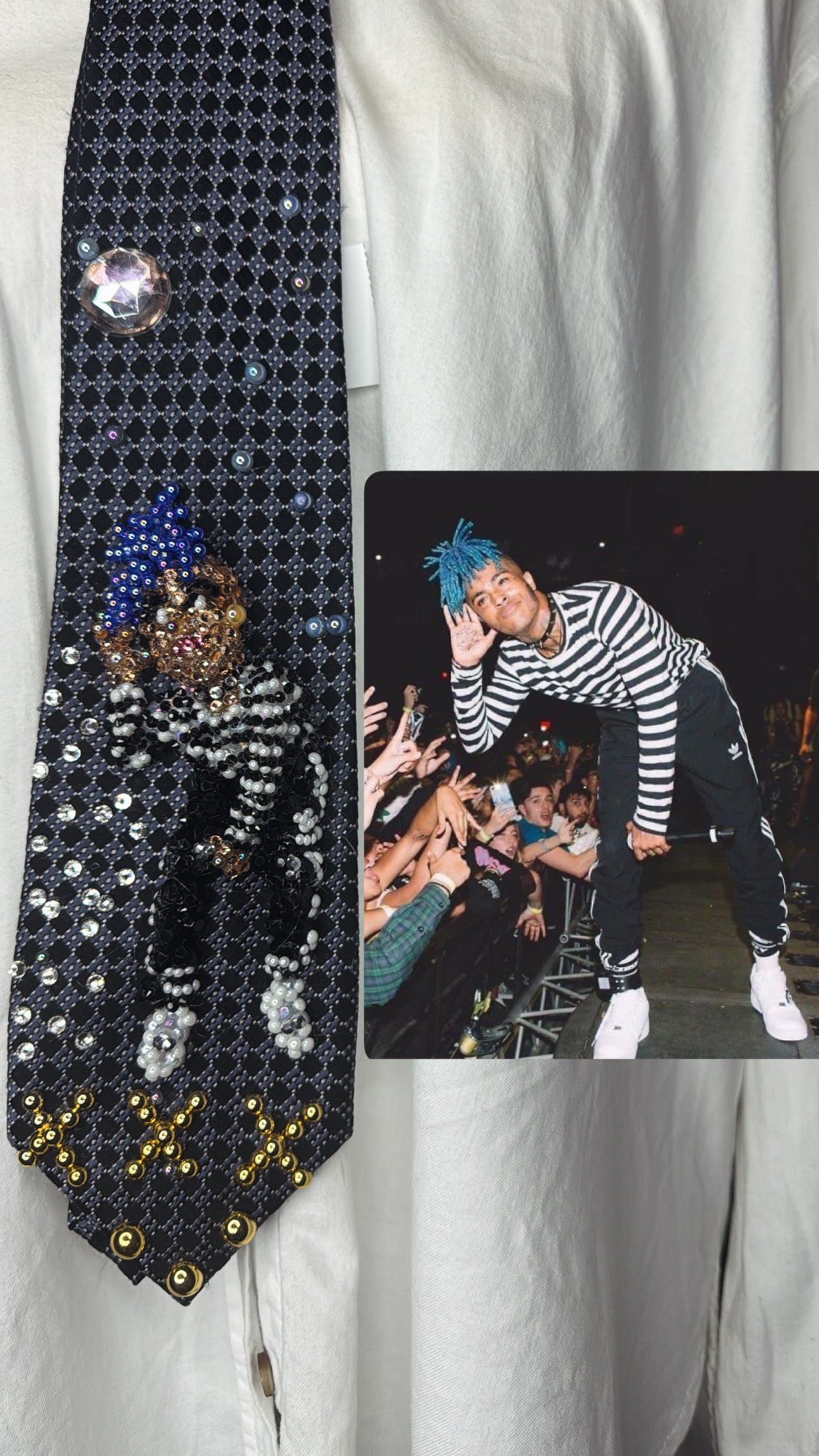 Black XXXTENTACION Hand to Ear at Crowd Performing At Club Cinema Pompano Beach 2018