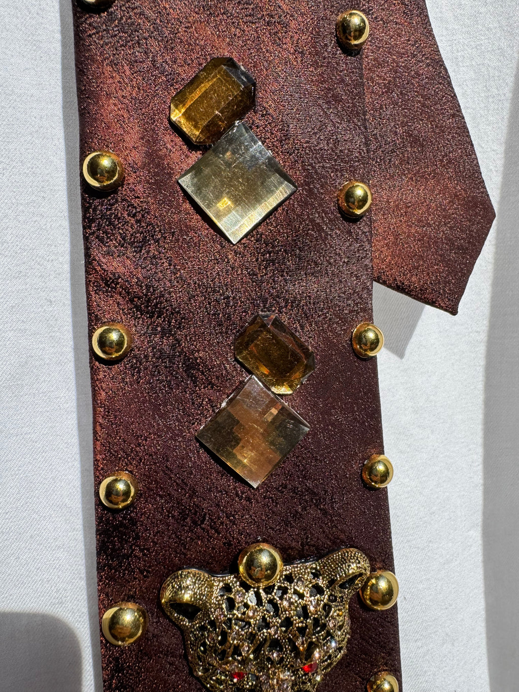 Topaz Brown Mad Jaguar High Class Royalty Nature Tie