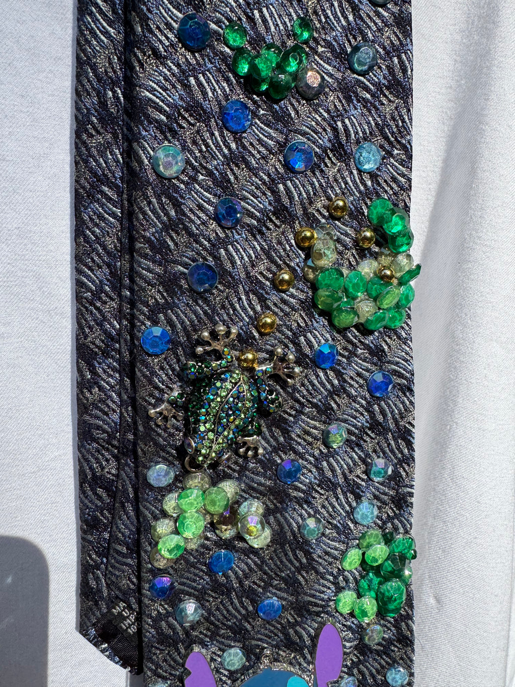 Navy Blue Stitch in Swift Pond Nature Tie