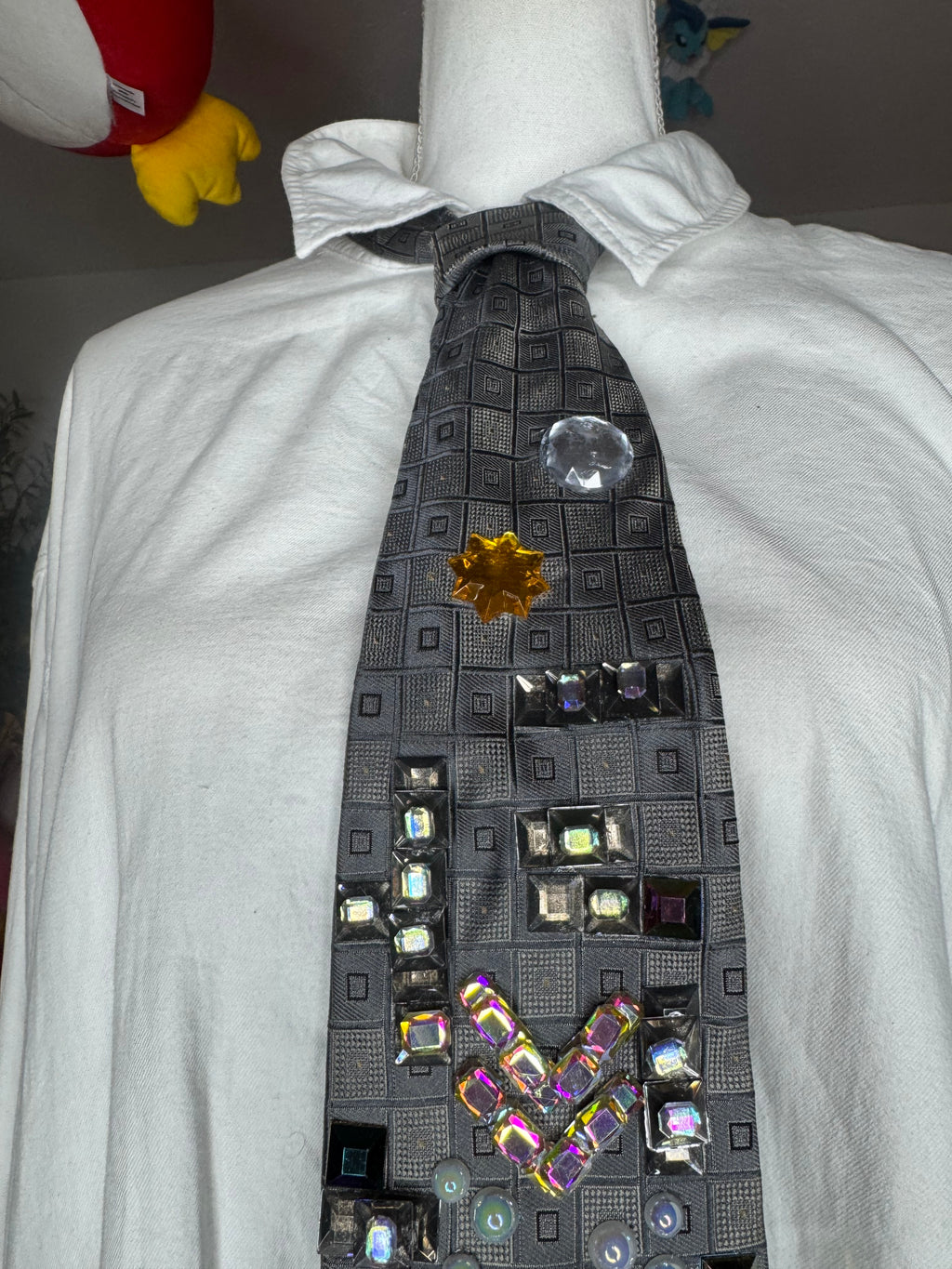 Grey Mario Throwing Fireballs and Dodging Blue Shell Down Tetris Road 200cc Mario Kart Tie