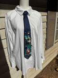 Navy Blue Mario Vs Toad on Icy Glacier Road 200cc Mario Kart Tie