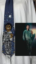 Navy Blue Michael Jackson Singing Mic in Hand Rock with You Music Video