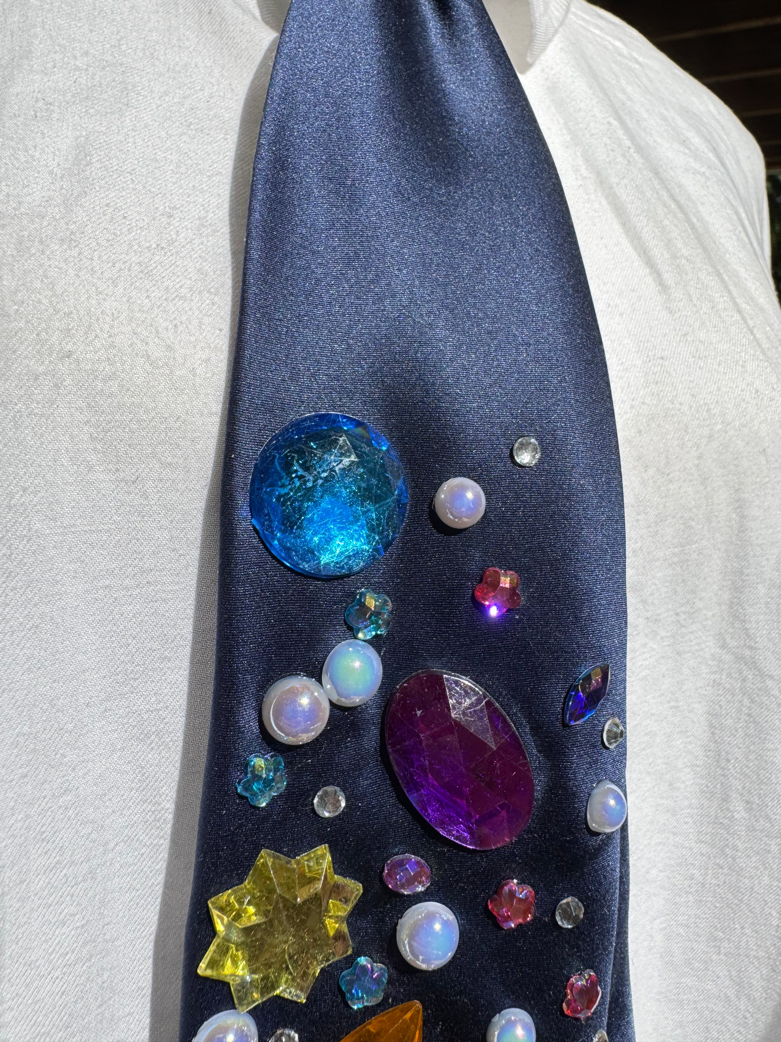 Navy Blue Colored Themed Aura  Powerpuff Girls Tie