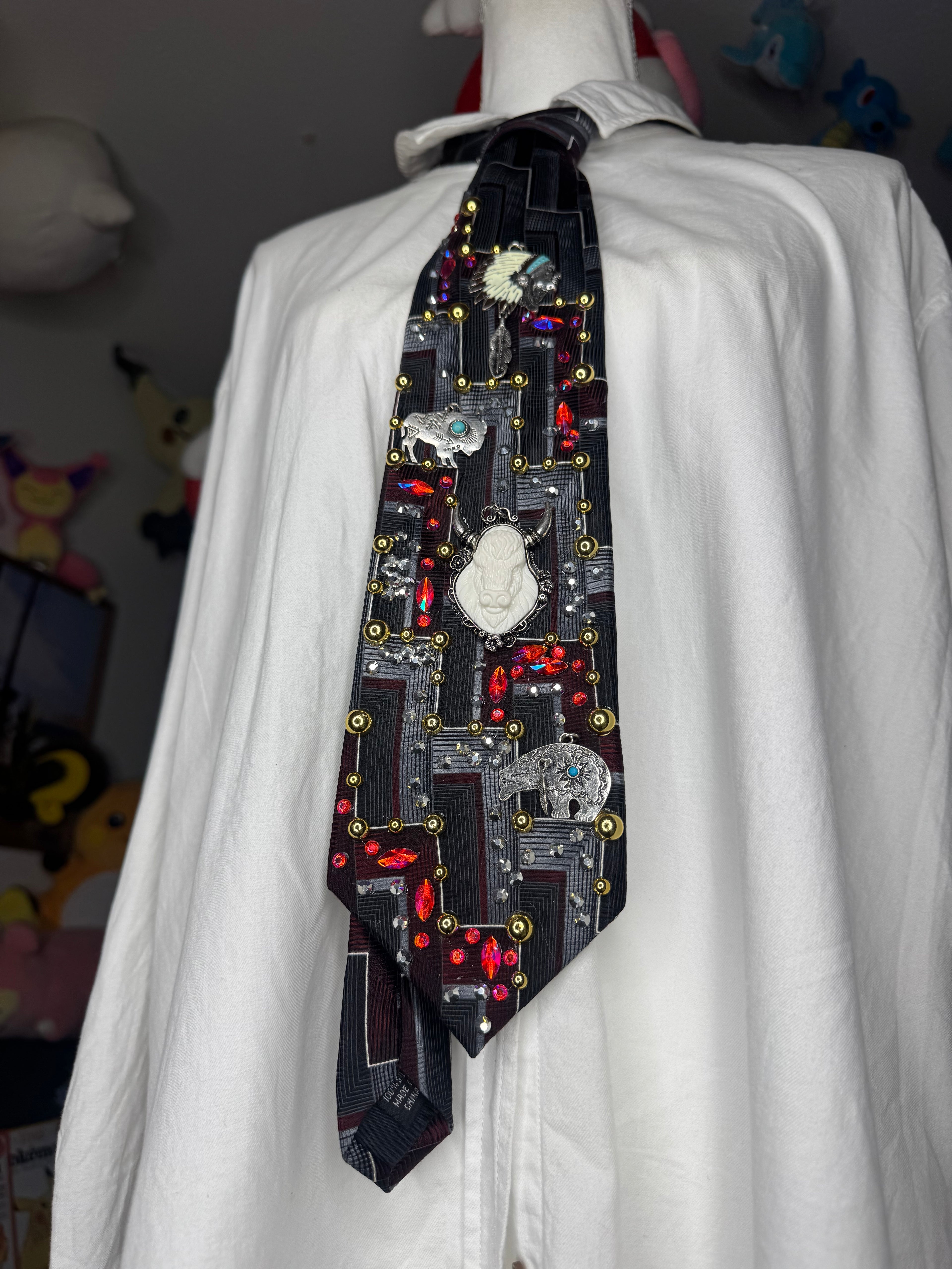 Black Native Hunter And Wildlife Predators Royalty Nature Tie