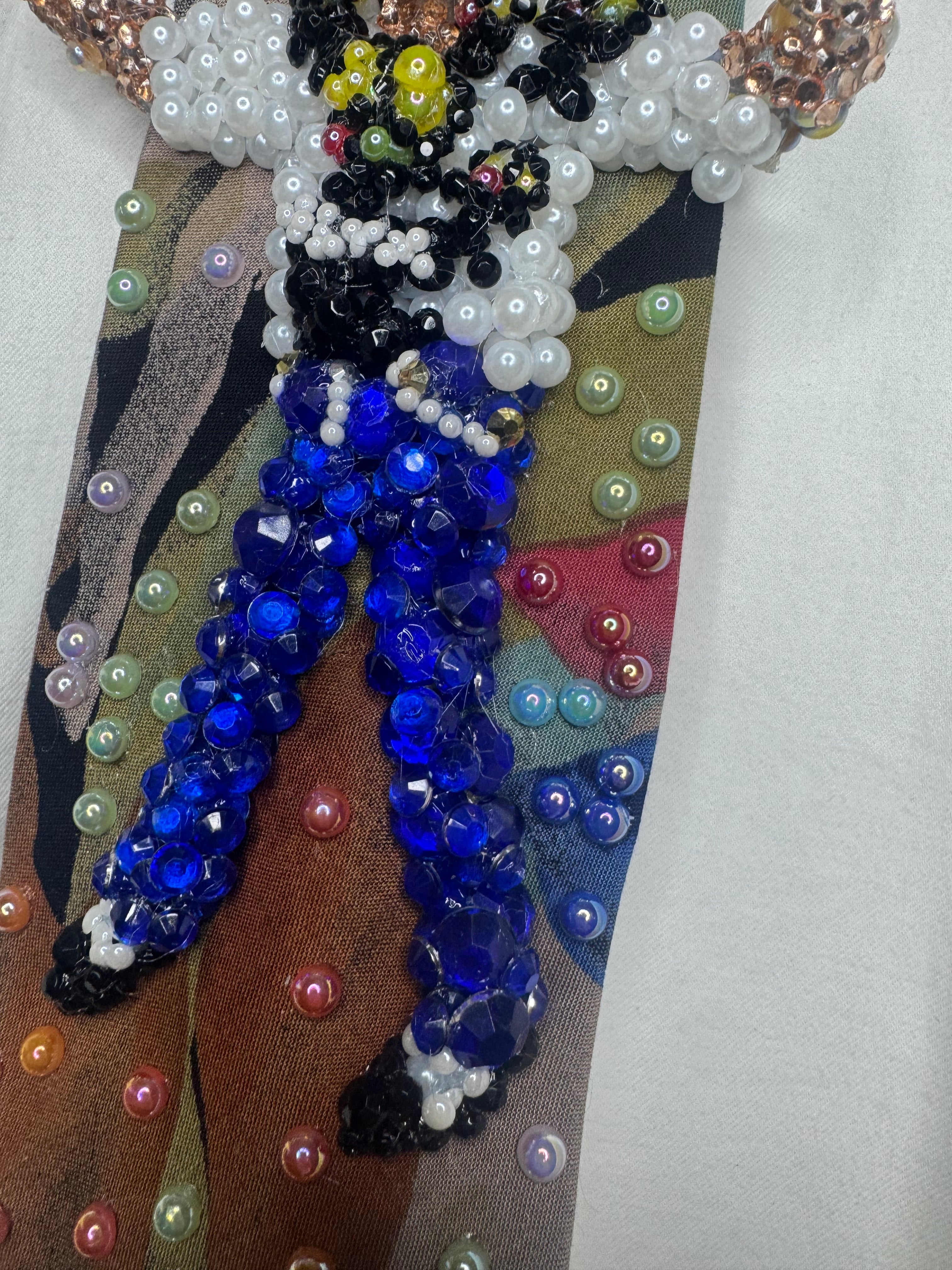 Multicolored Floral Print Michael Jackson Dancing in TDCAU Music Video Tie