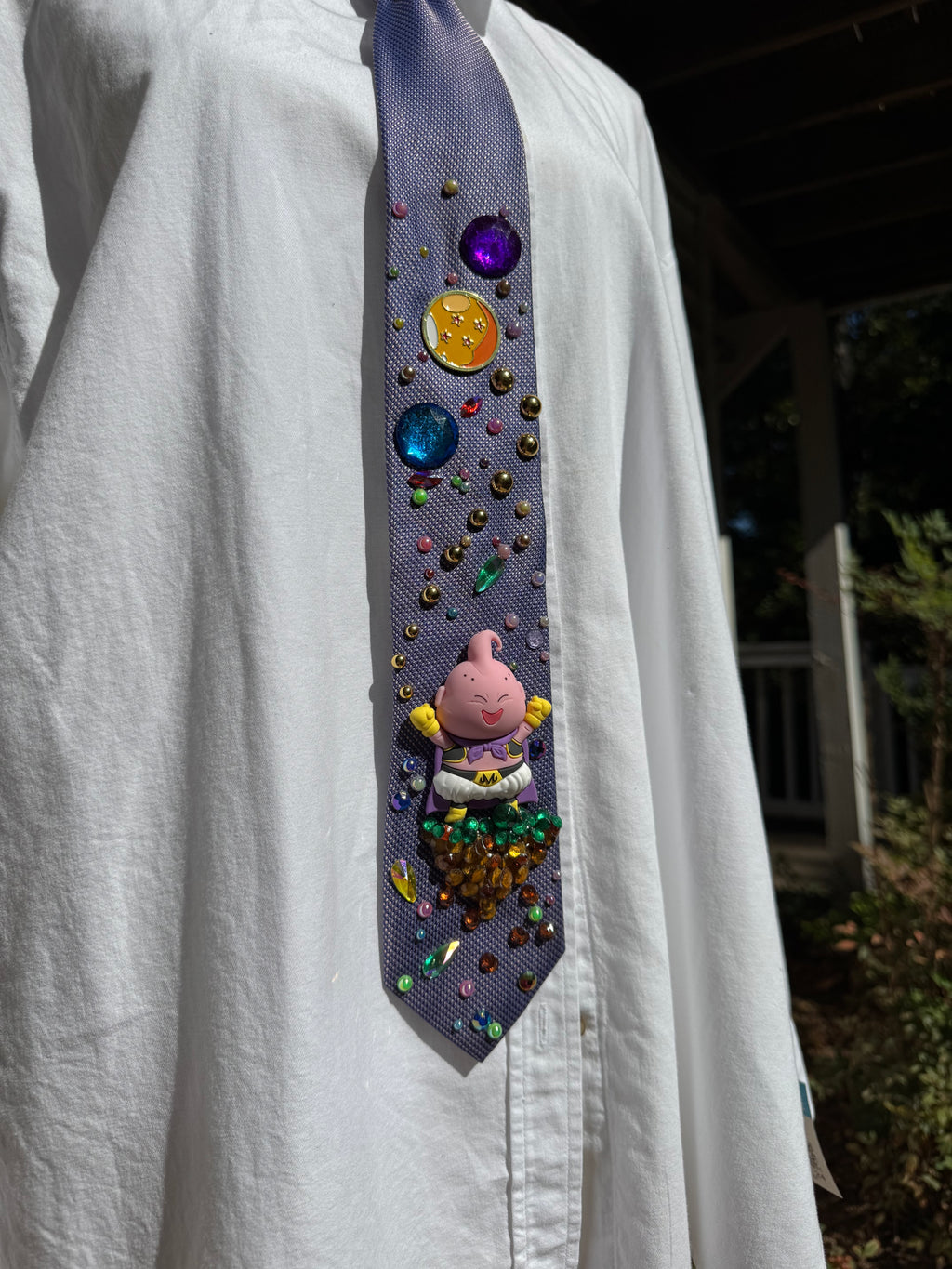 Purple Majin Buu Punching Dragon Ball DBZ Tie