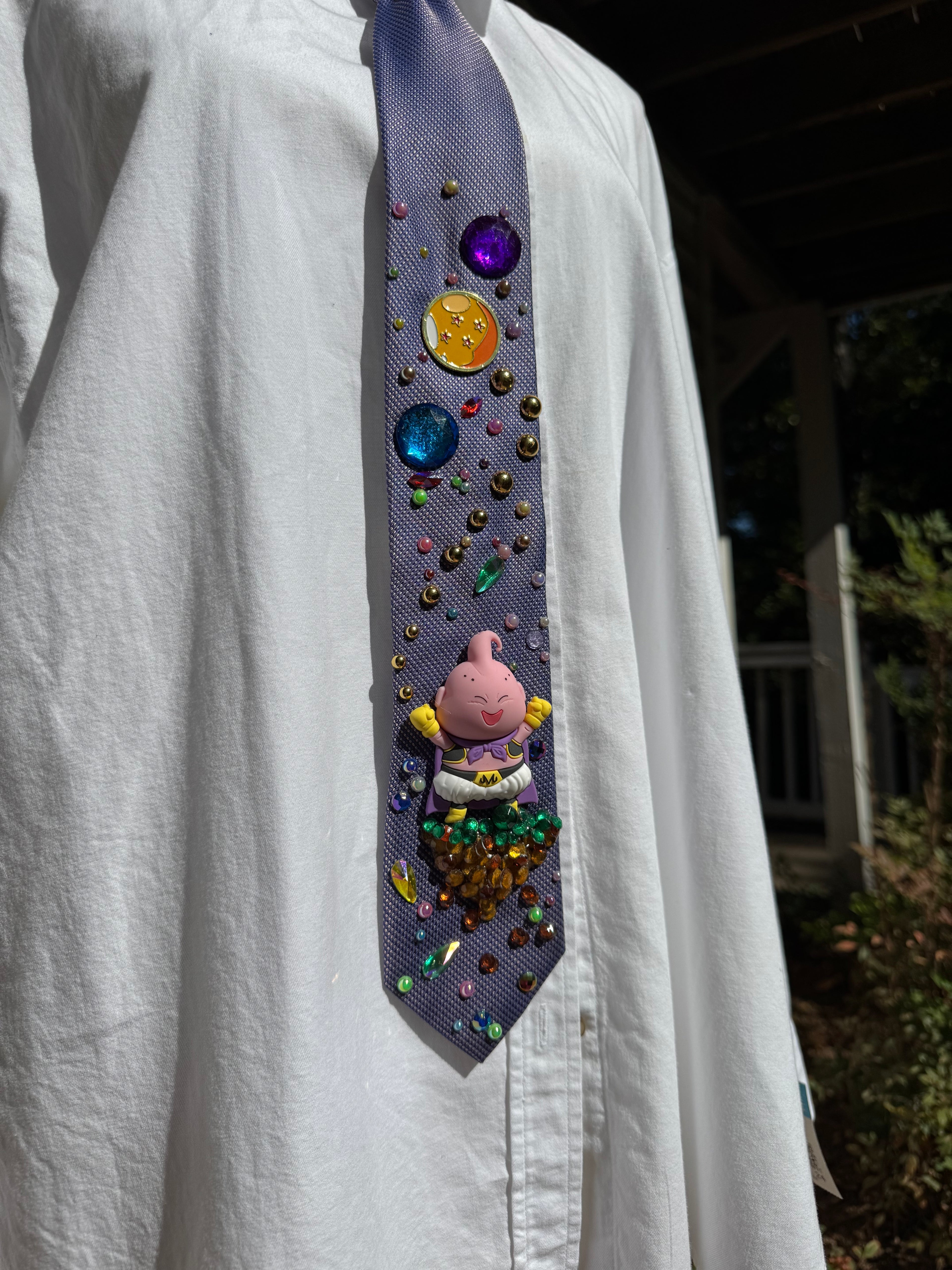 Purple Majin Buu Punching Dragon Ball DBZ Tie