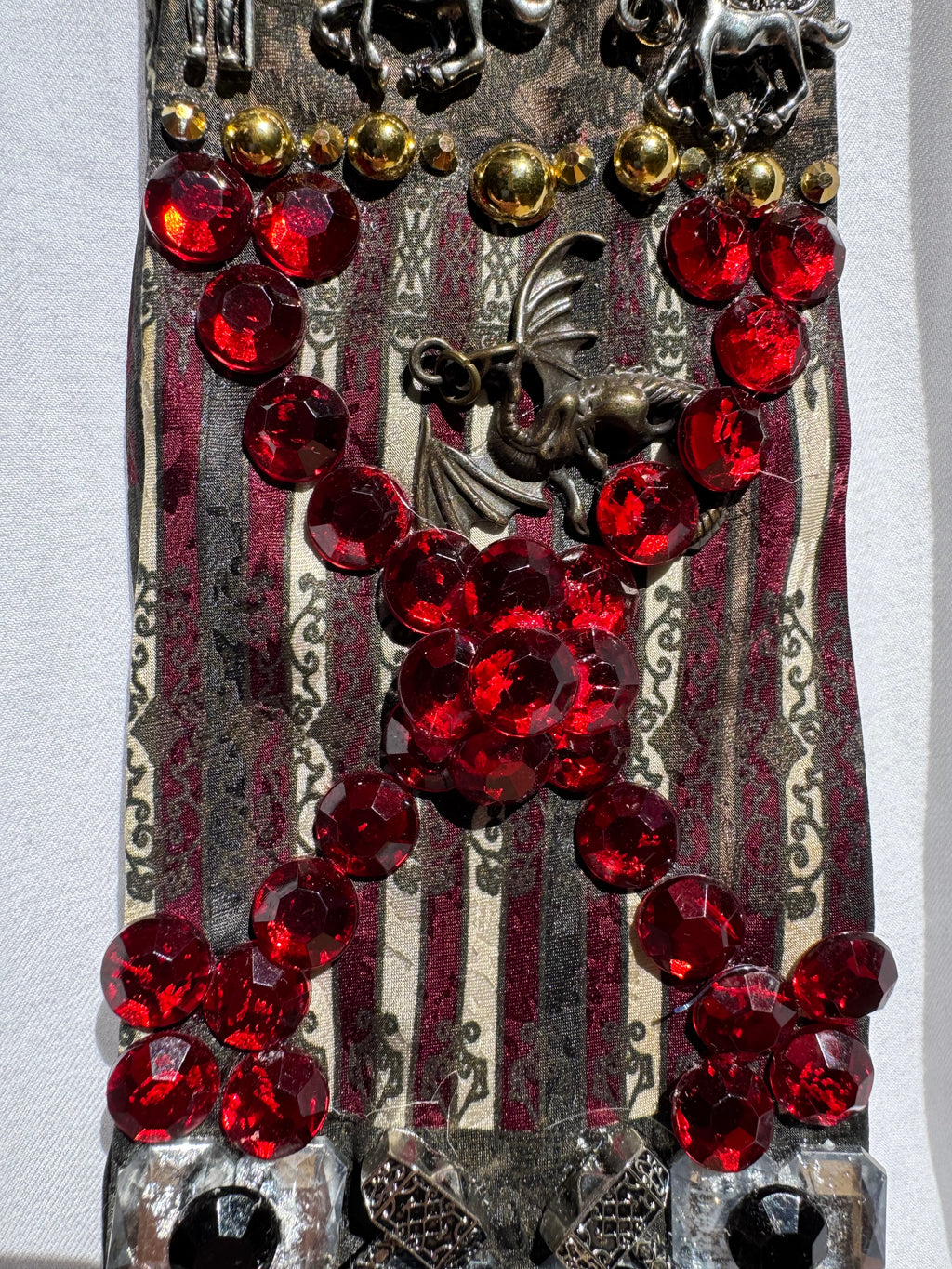 Dark Grey Overview of Dungeon and Dragons High Class Royalty Tie