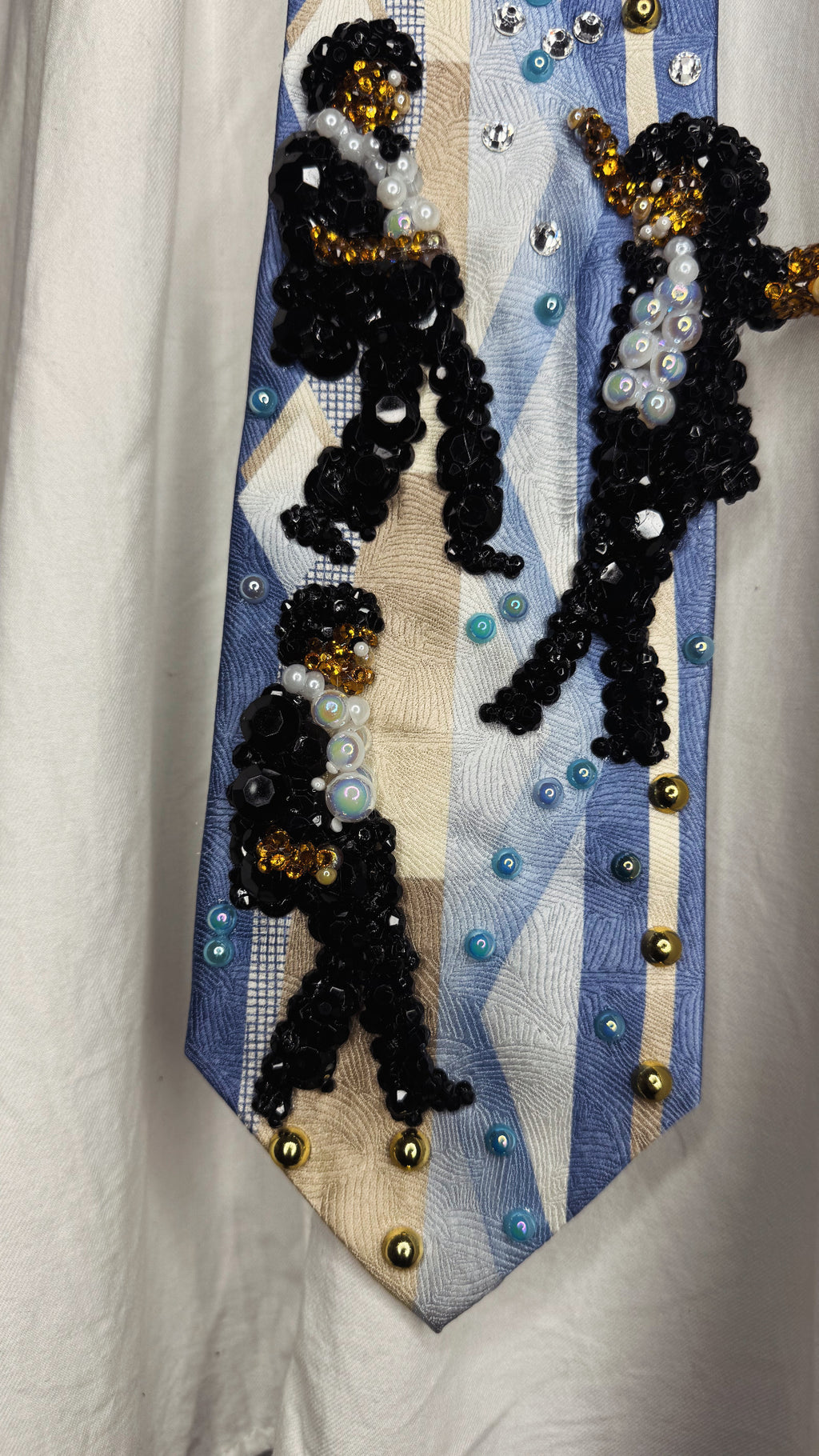 Sky Blue and Gold Michael Jackson Triple Clone Scene in DSTYGE Music Video Royalty Tie