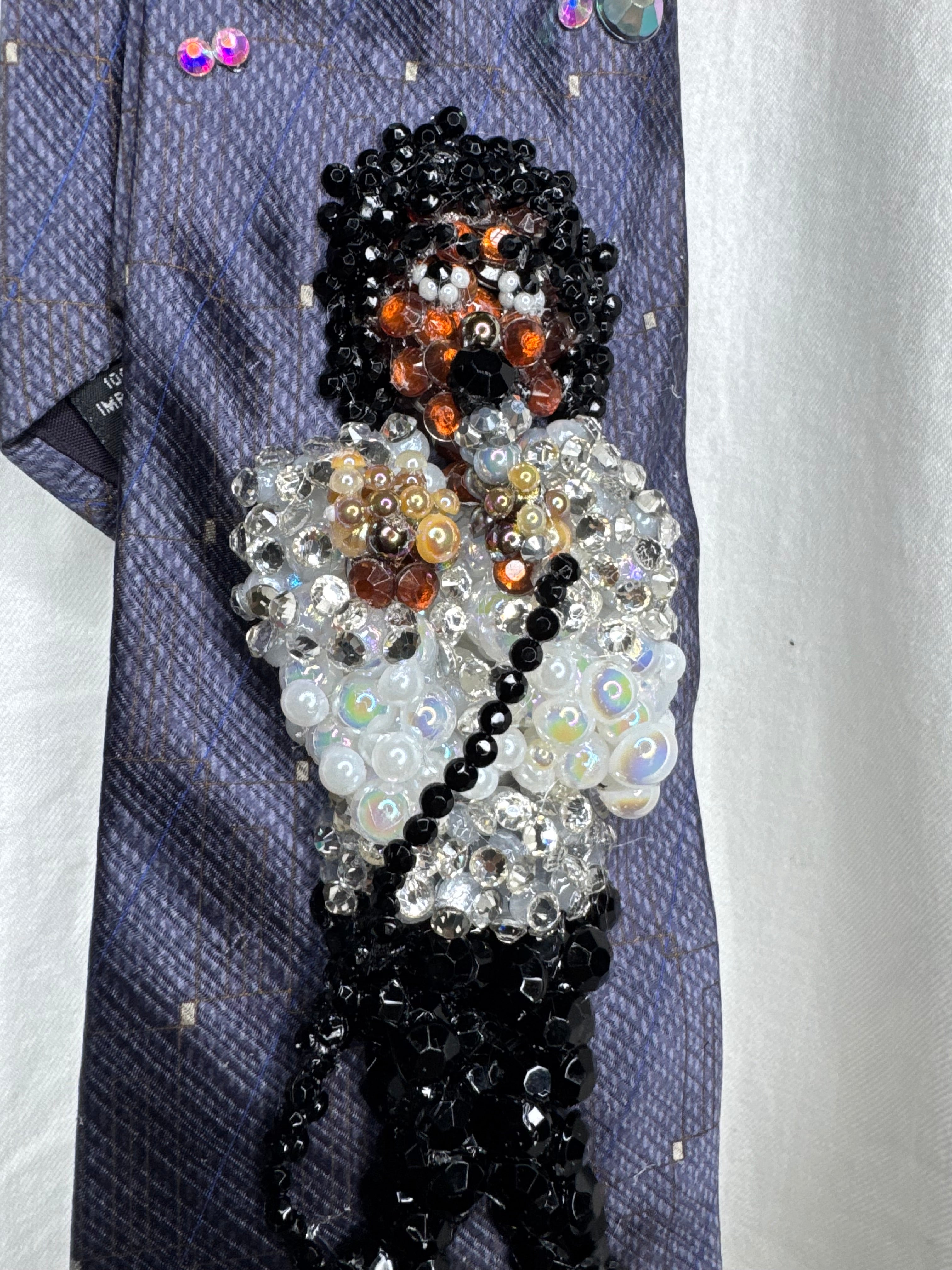 Purple Michael Jackson Singing and Hitting Toe Stand Pose Victory Tour 1984 Tie