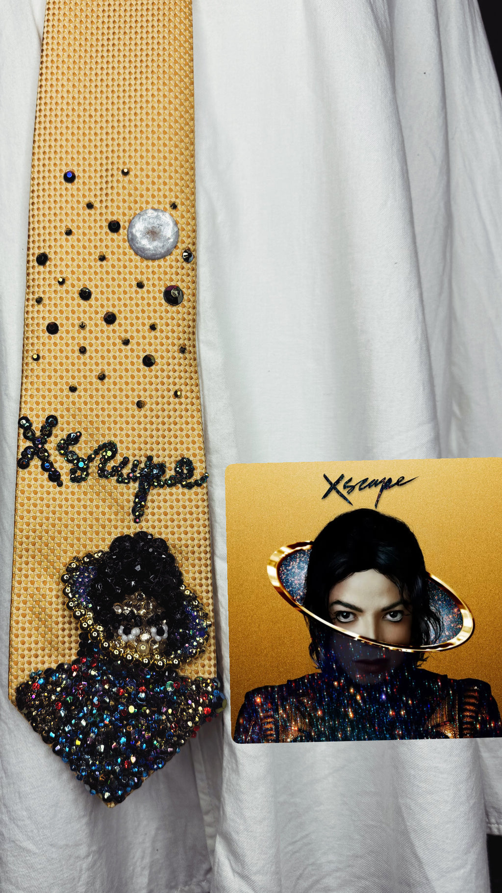Gold Michael Jackson Xscape Album Cover Tie