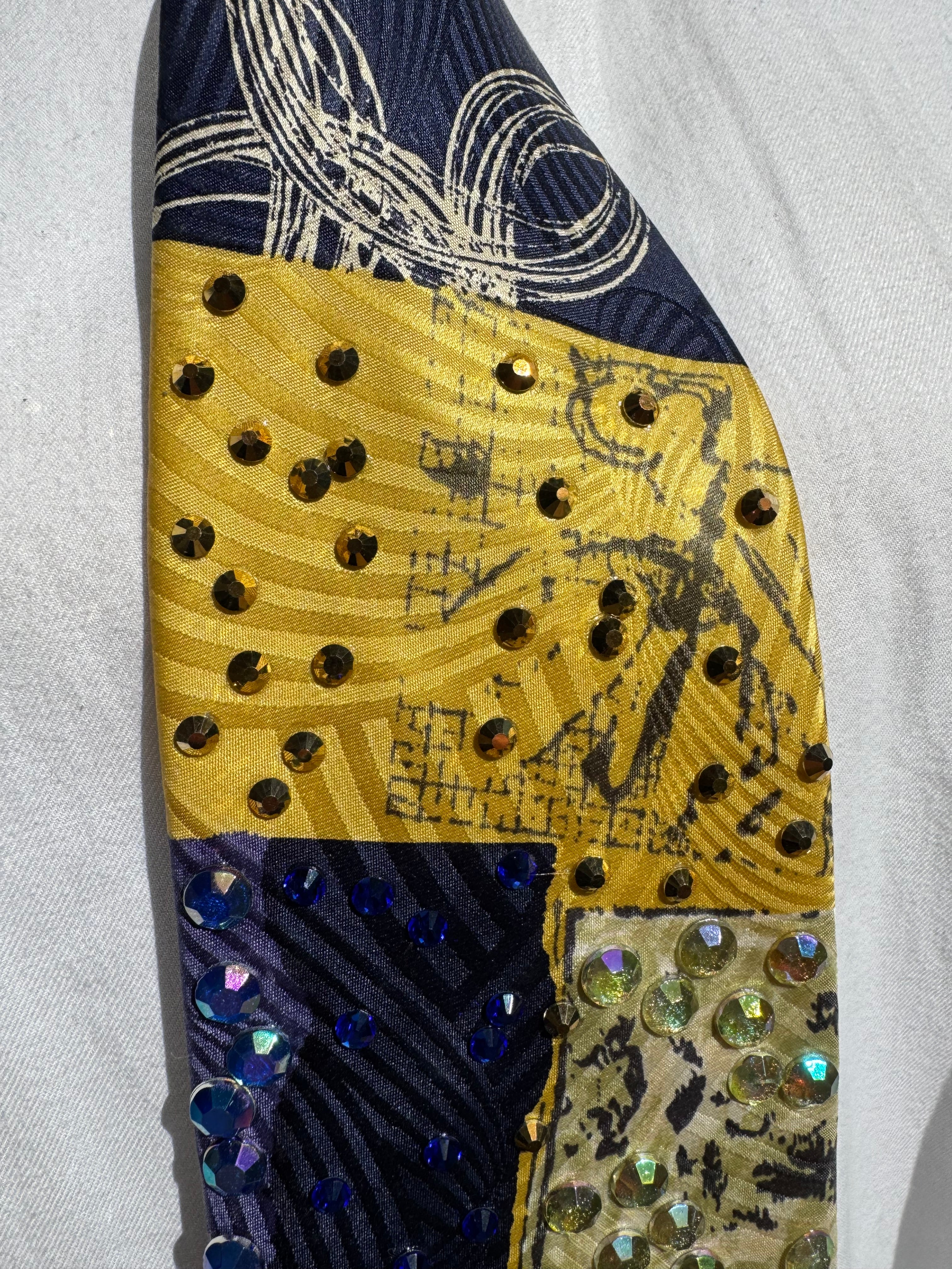 Yellow Marbled Bike Rider Bicycle Tie