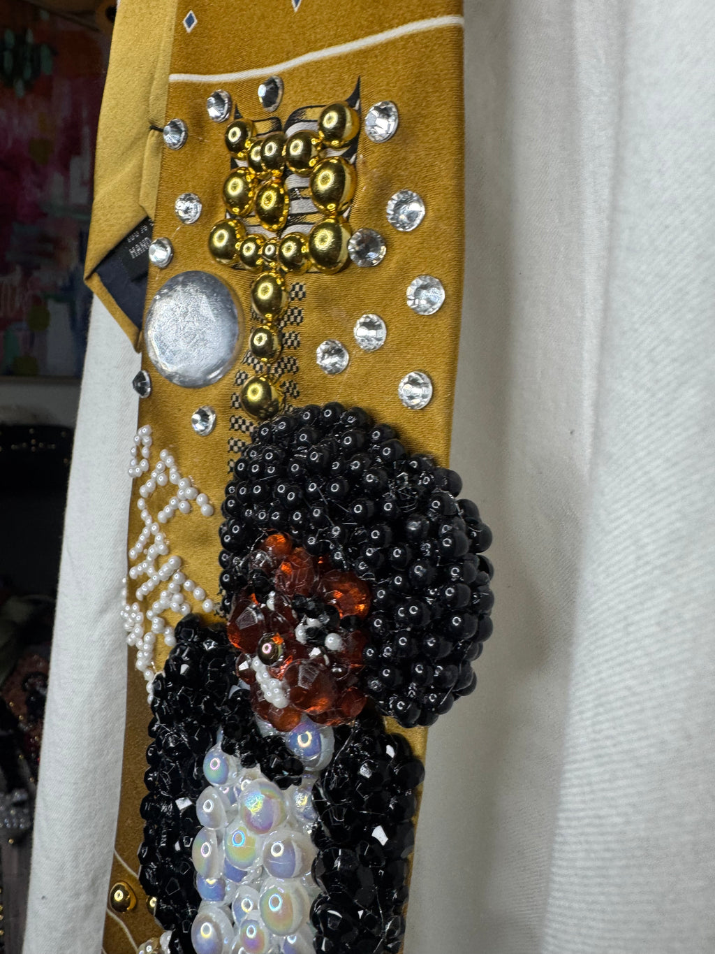 Gold Michael Jackson Off the Wall Album Cover Royalty Tie