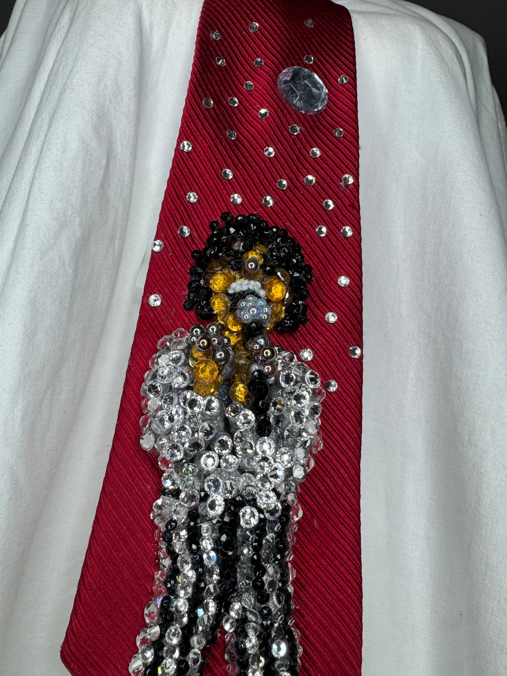 Red Michael Jackson Singing Happily In Rock With You Music Video Tie