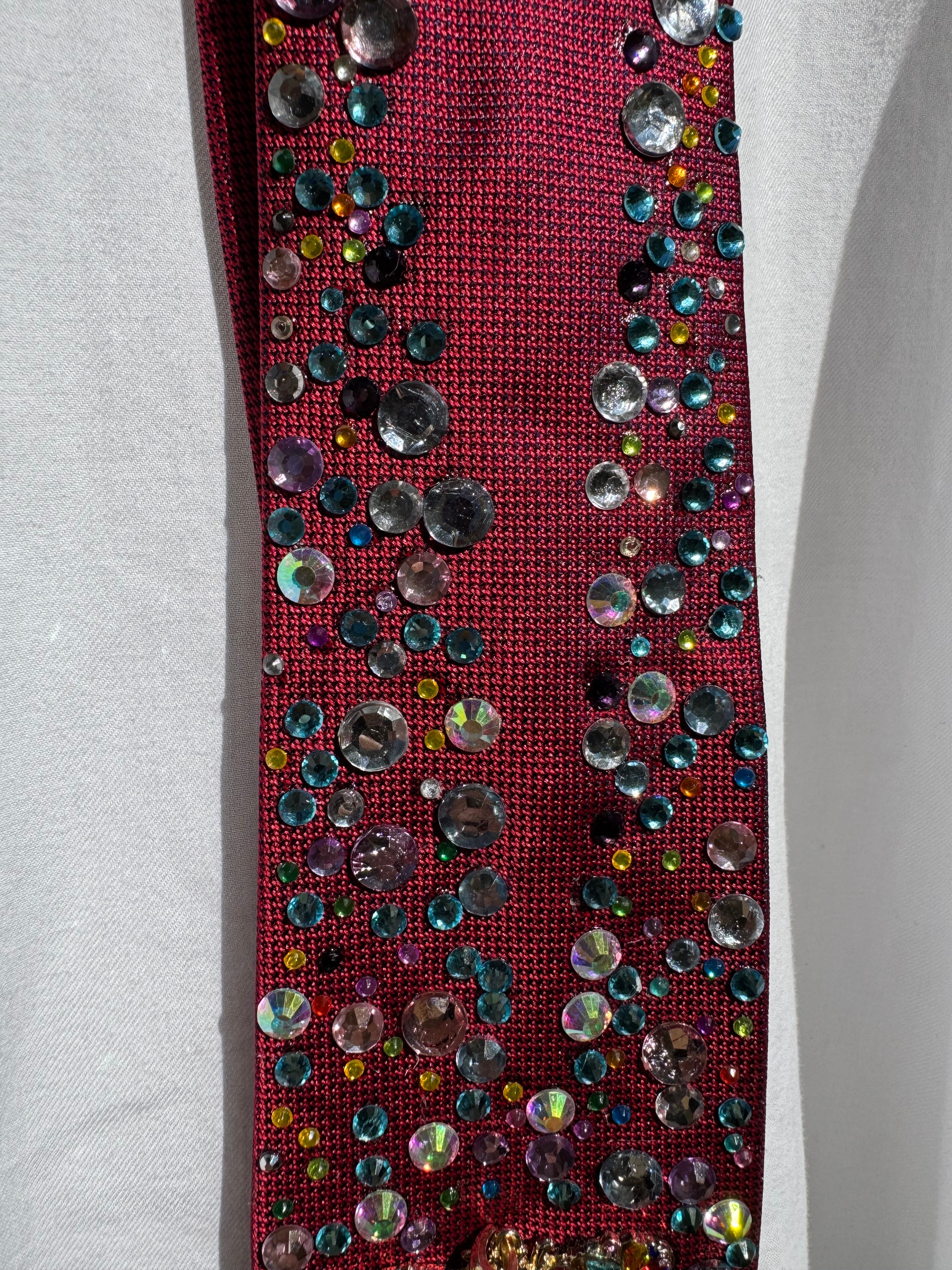 Red Pearled Moth Colorful Aura Royalty Nature Tie