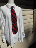 Navy Blue and Red Striped Nautical Royalty Tie