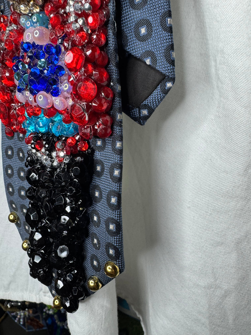 Navy Blue Michael Jackson Arm Swing in the Air Move For Beat It Music Video Tie
