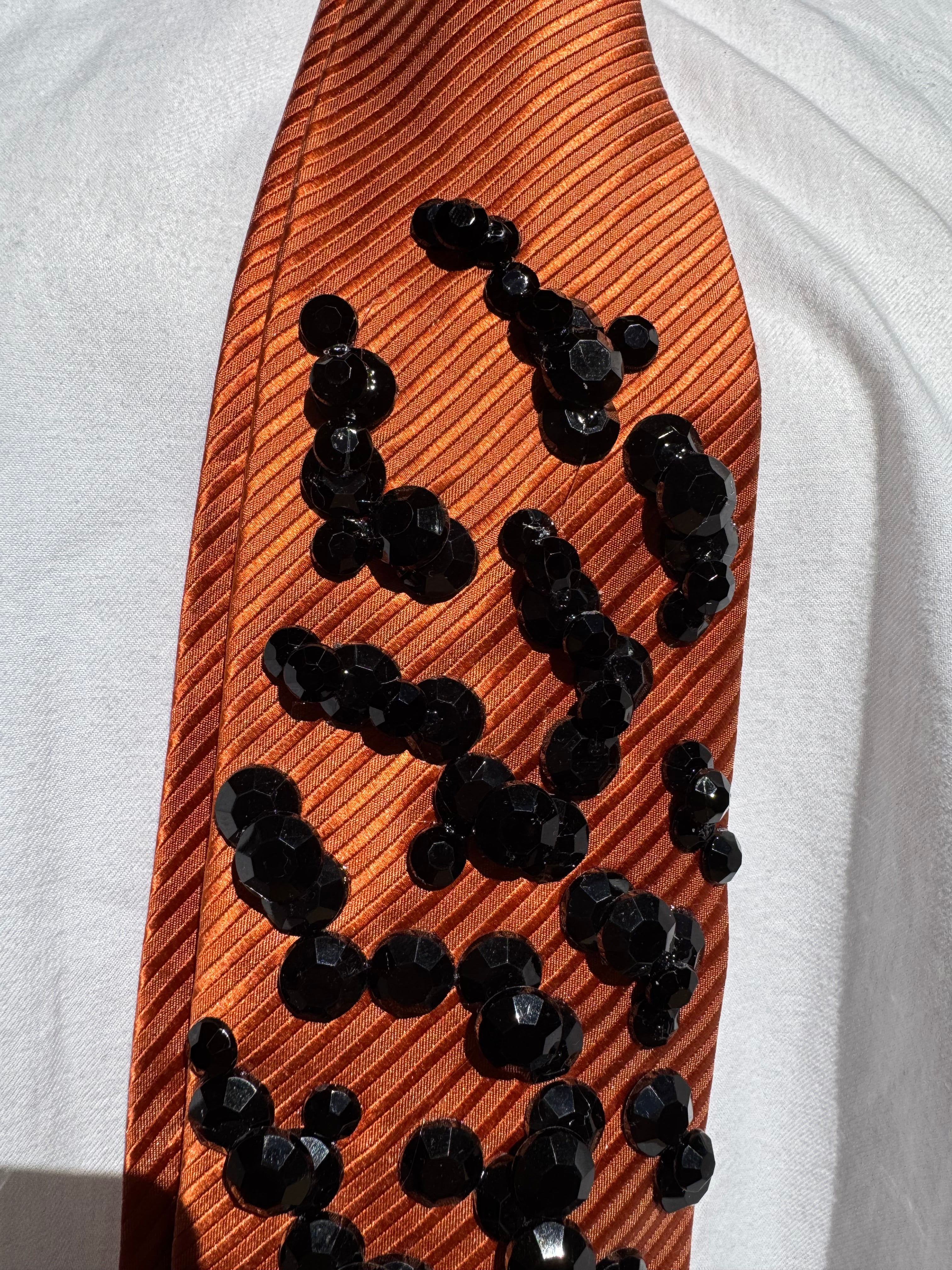 Orange Tiger Print Nature Tie
