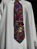 Marbled Floral Naruto Running Through a Floral Field Akatsuki Cloud Anime Tie