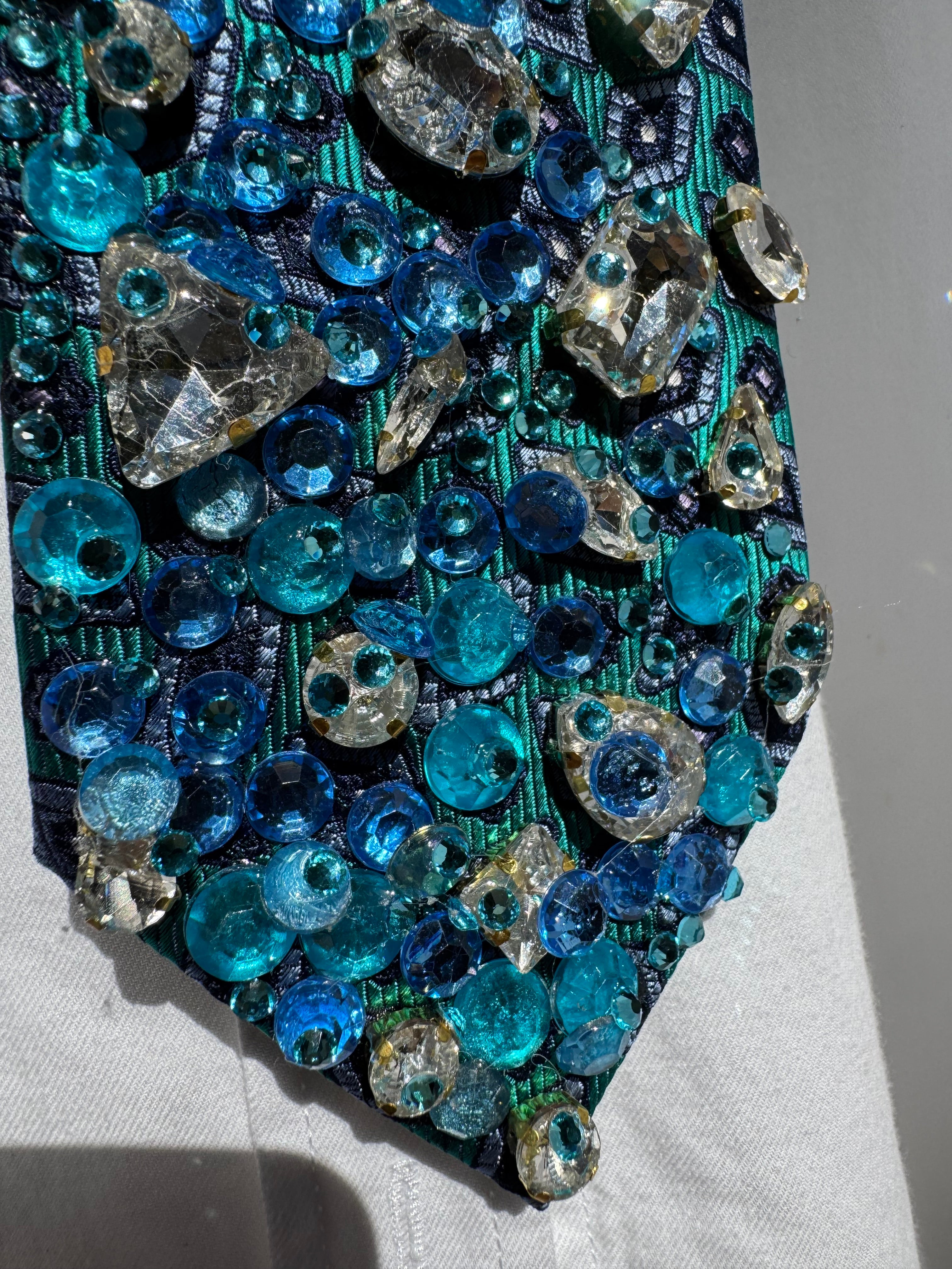 Turquoise Fiji Water Over Crystals Water Royalty Tie