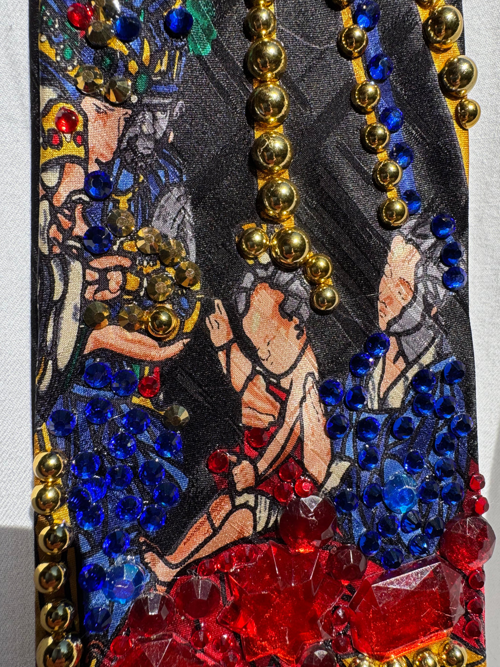 Black Stained Glass Window Portrait of New Born Baby Royalty Church Tie