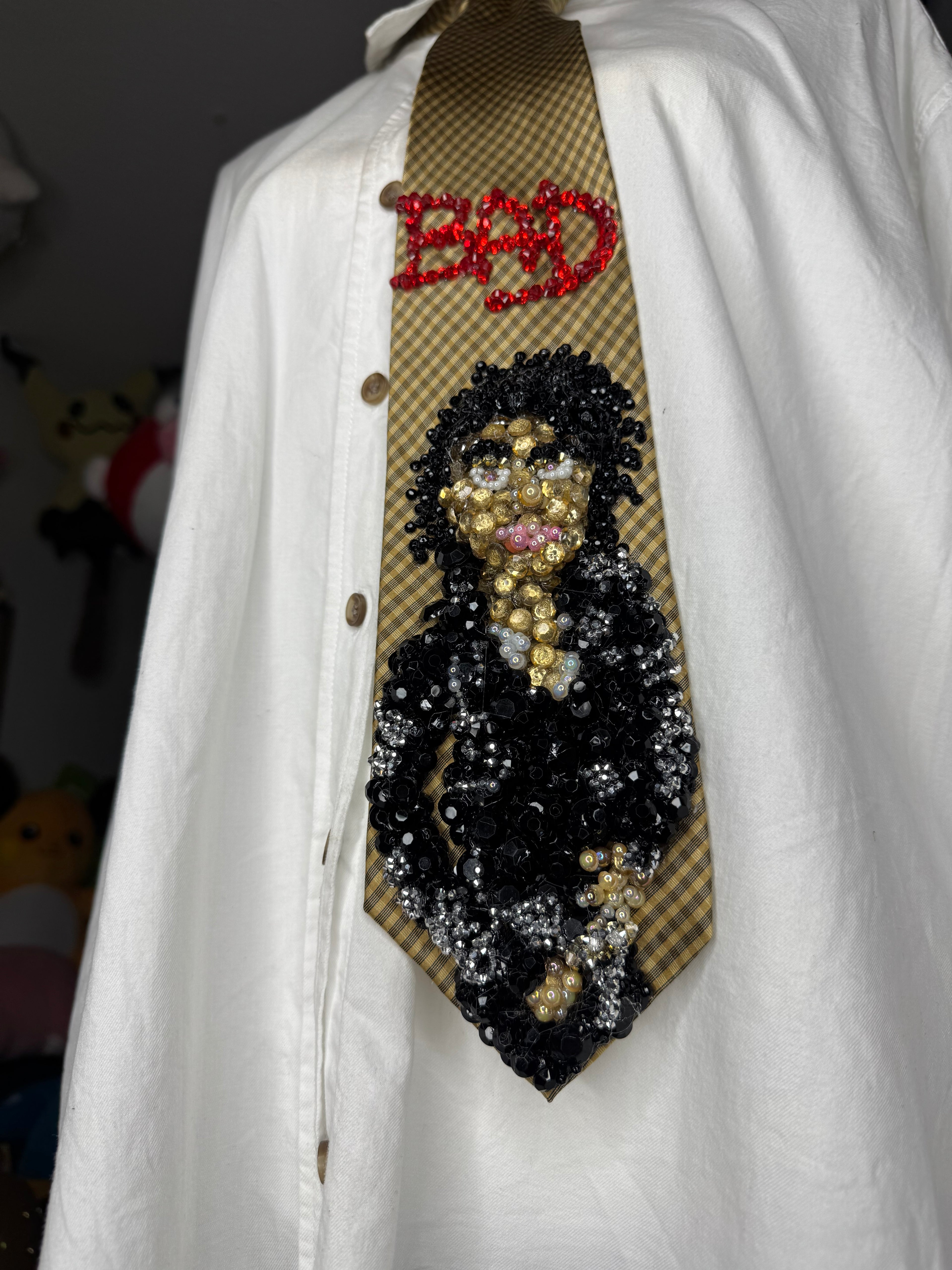 Gold Michael Jackson Bad Album Cover Tie
