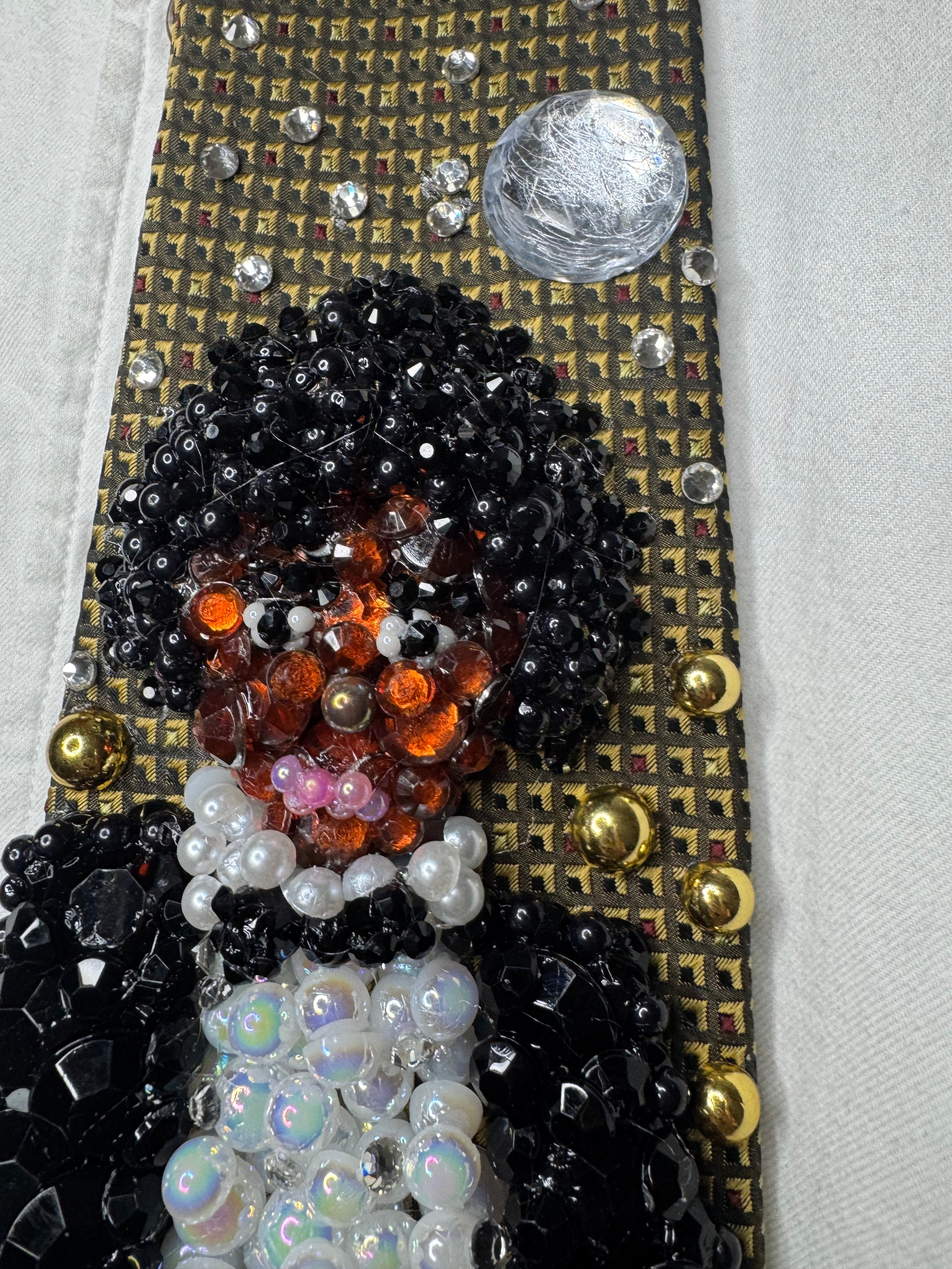 Gold Teen Michael Jackson Leaning on Wall Photo Off the Wall Era Tie