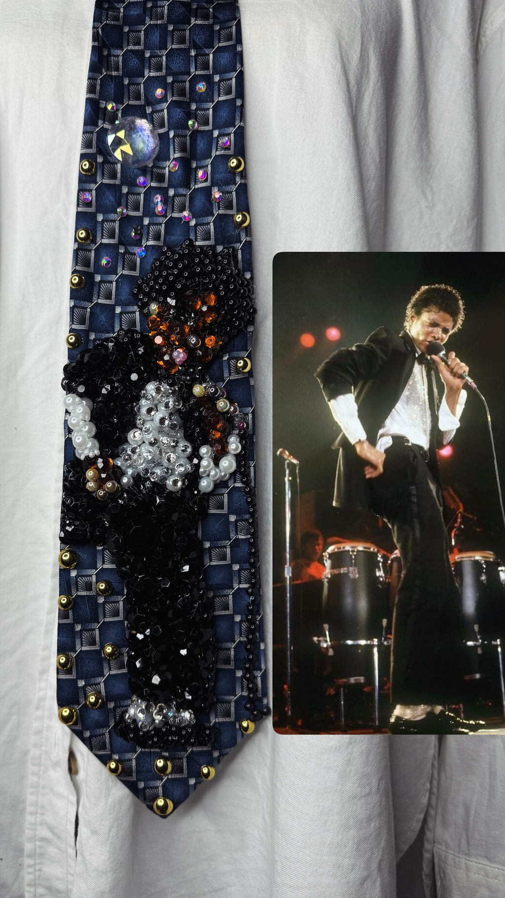 Navy Blue Michael Jackson Hitting Train Hop Move to DSTYGE  On Destiny Tour 1979 Tie